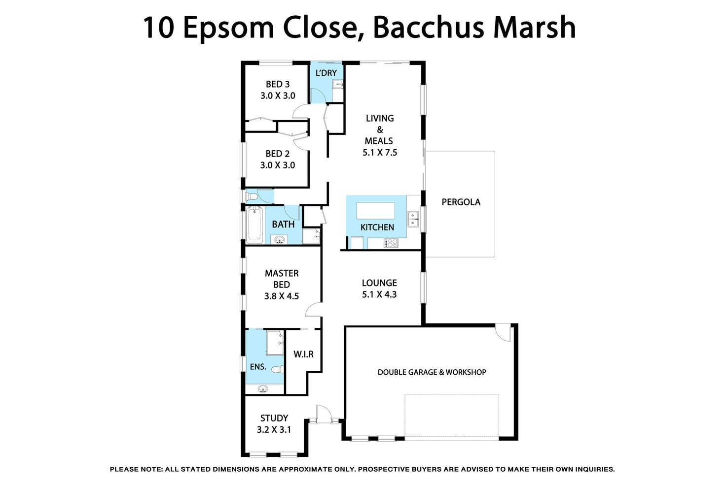 Floorplan of Homely house listing, 10 Epsom Close, Bacchus Marsh VIC 3340