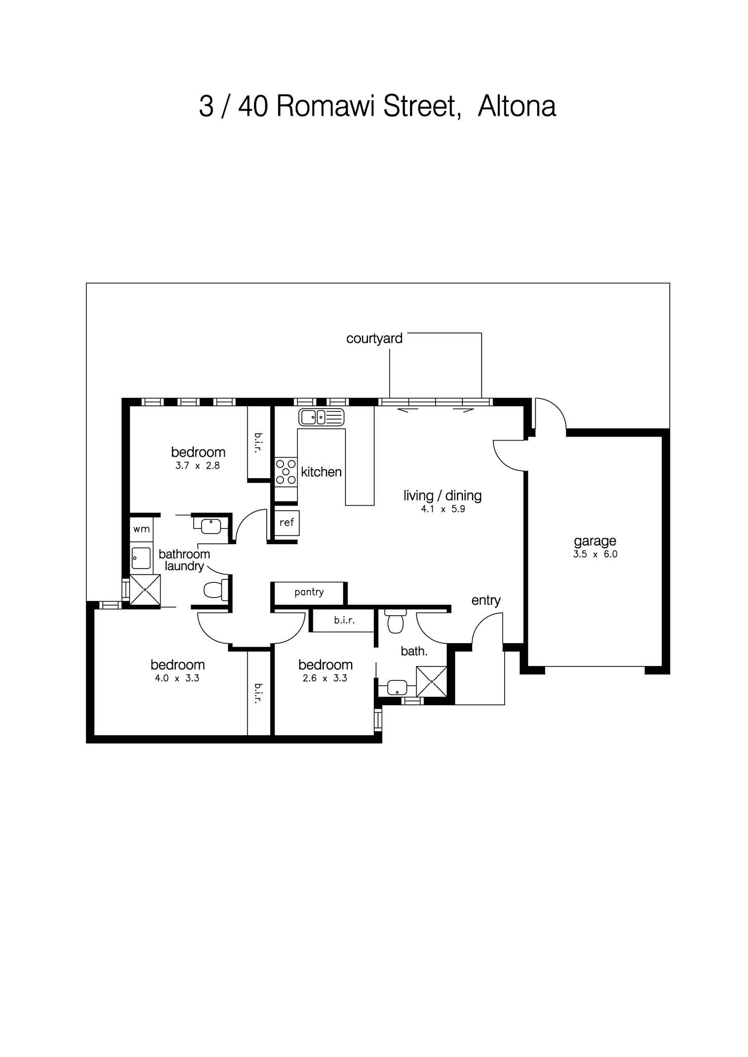 Floorplan of Homely unit listing, 3/40 Romawi Street, Altona VIC 3018