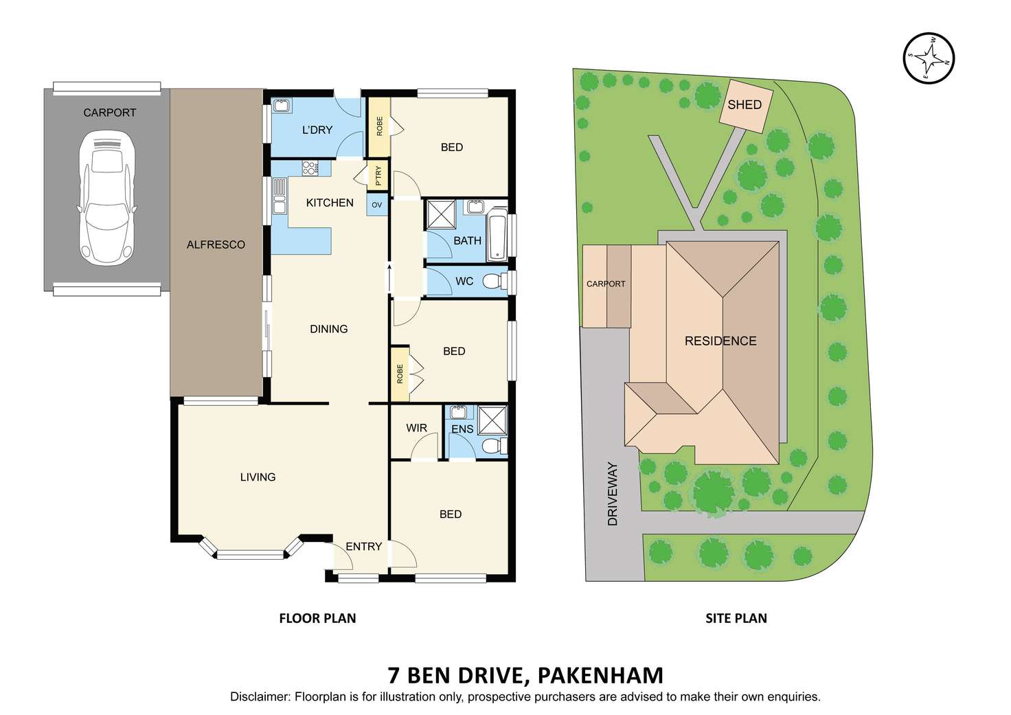 Floorplan of Homely house listing, 7 Ben Drive, Pakenham VIC 3810