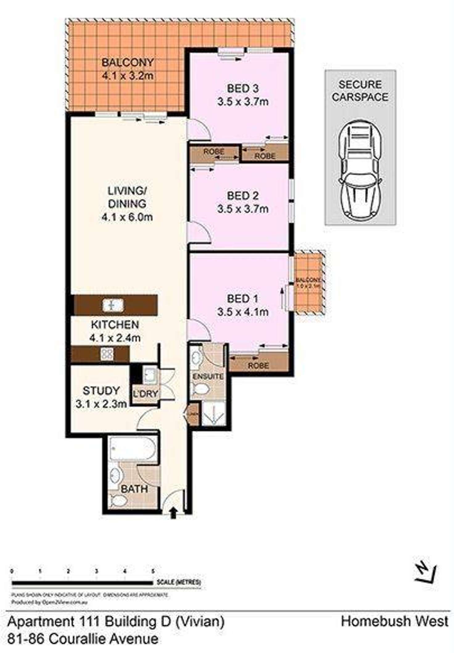 Floorplan of Homely apartment listing, 111D/81-86 Courallie Avenue, Homebush West NSW 2140