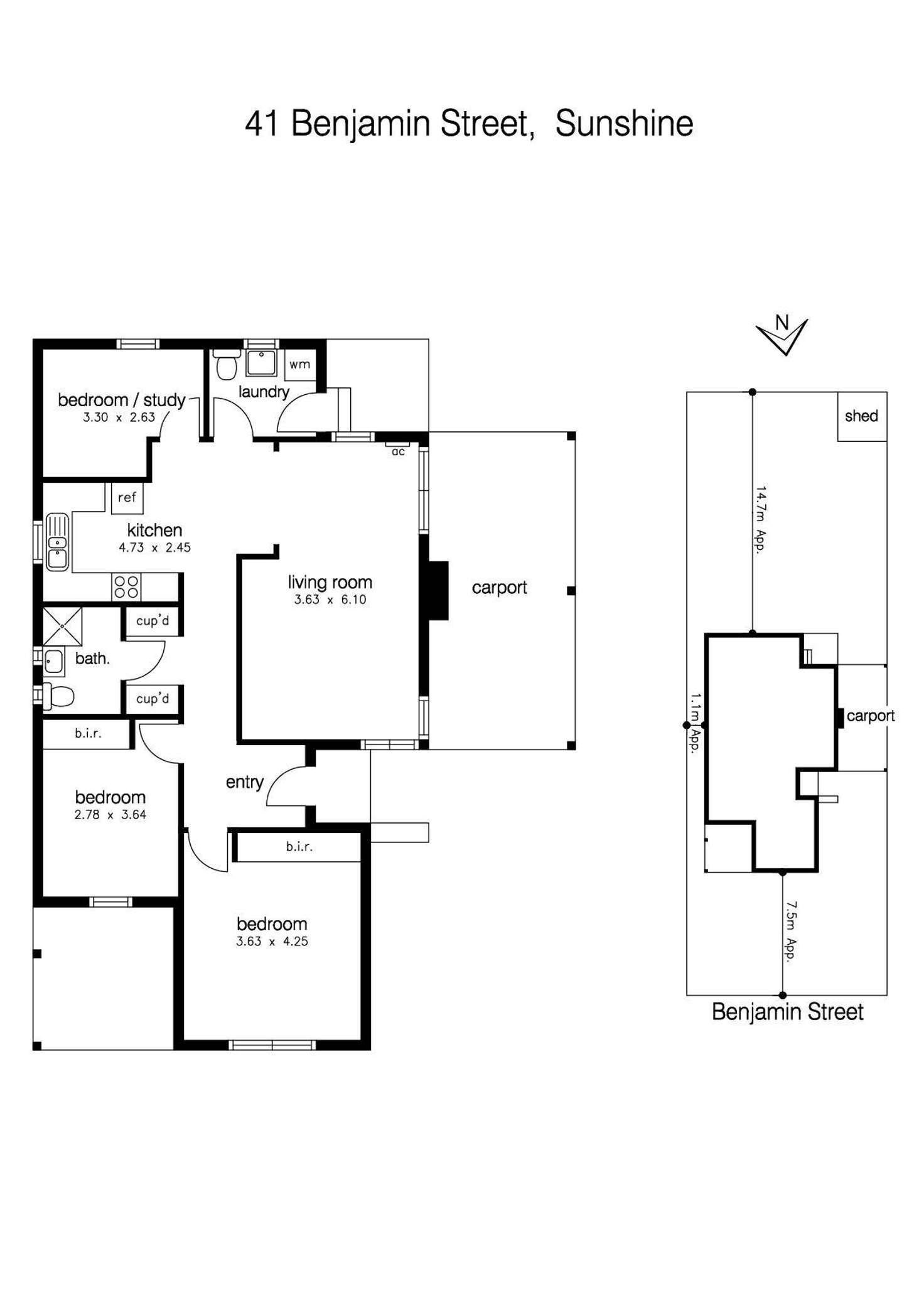 Floorplan of Homely house listing, 41 Benjamin Street, Sunshine VIC 3020