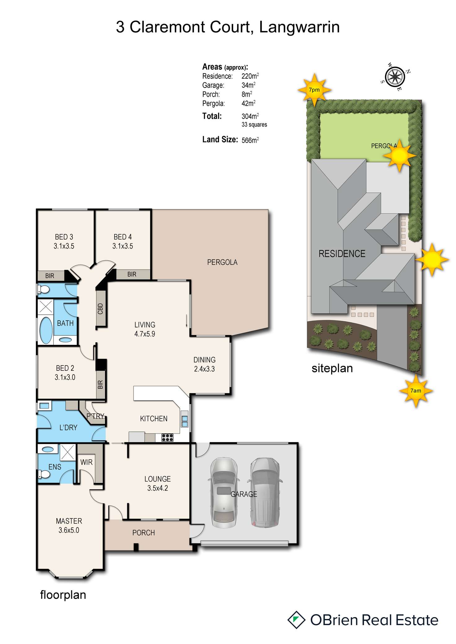Floorplan of Homely house listing, 3 Claremont Court, Langwarrin VIC 3910
