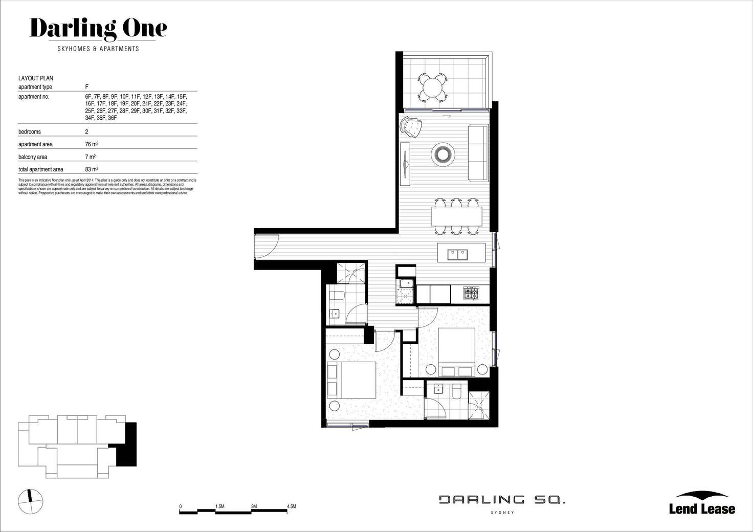 Floorplan of Homely apartment listing, Level 24/65 Tumbalong Boulevard, Haymarket NSW 2000