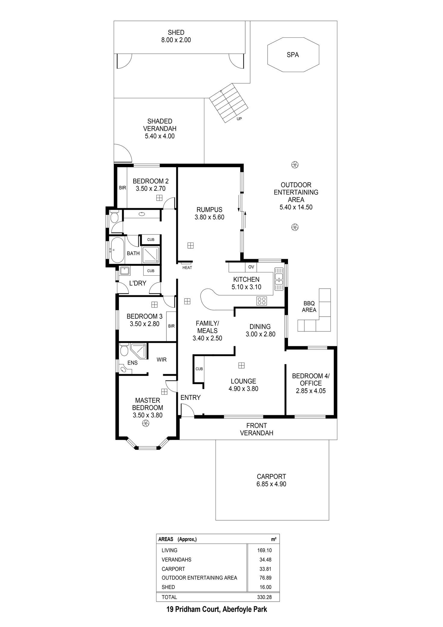 Floorplan of Homely house listing, 19 Pridham Court, Aberfoyle Park SA 5159