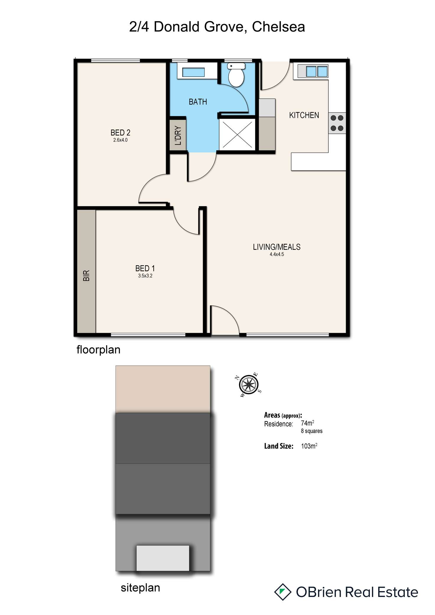 Floorplan of Homely unit listing, 2/4 Donald Grove, Chelsea VIC 3196