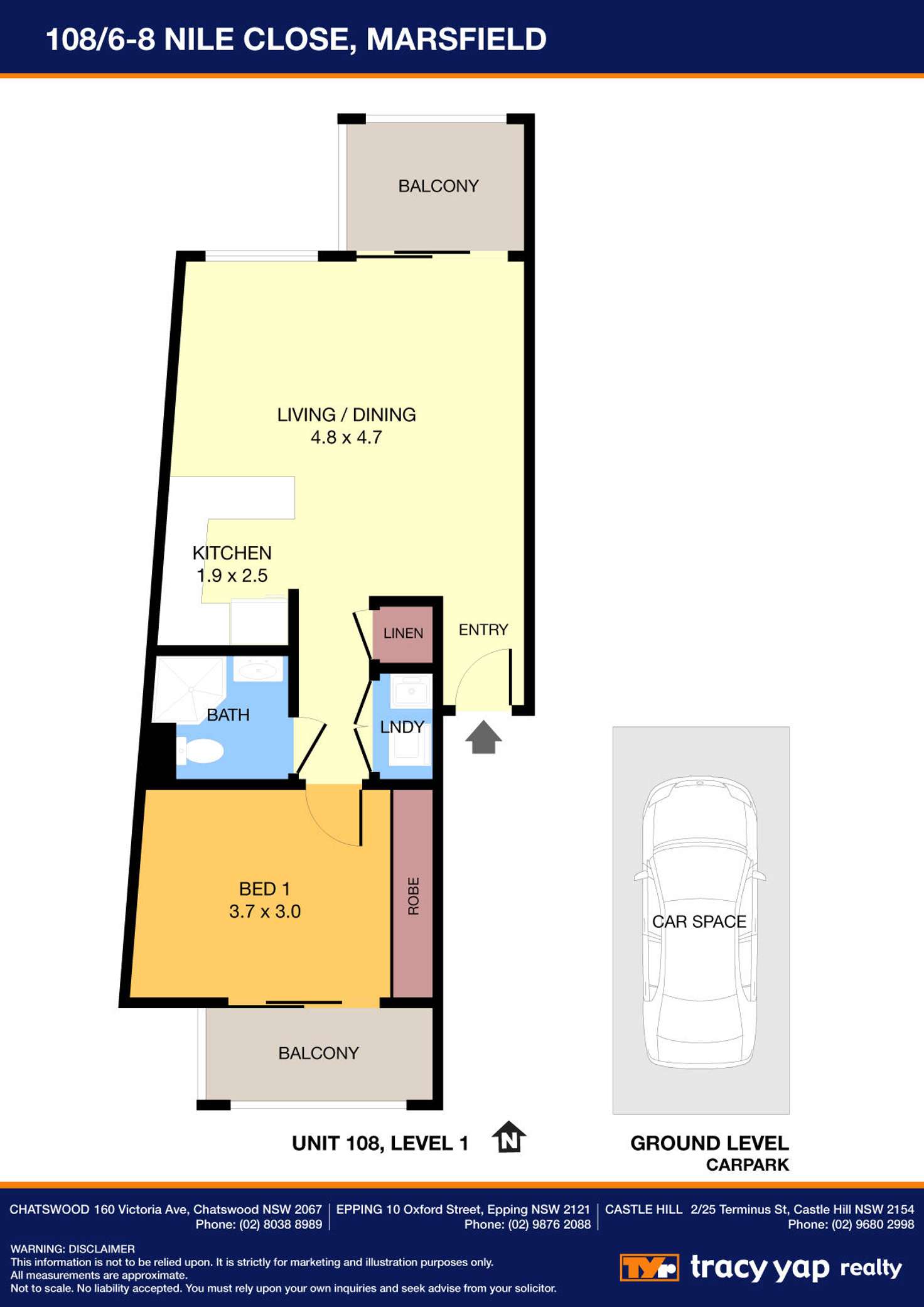 Floorplan of Homely apartment listing, 108/6-8 Nile Close, Marsfield NSW 2122