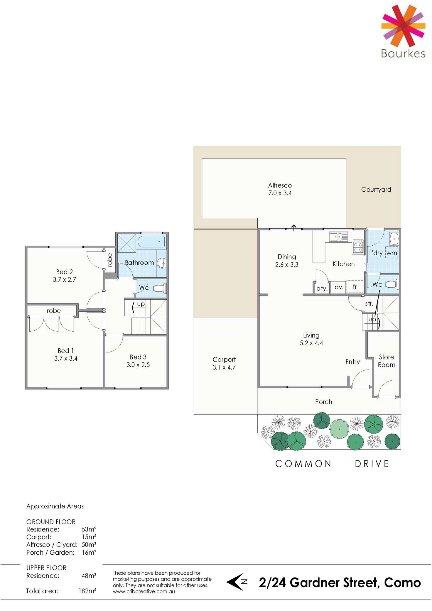 Floorplan of Homely townhouse listing, 2/24 Gardner Street, Como WA 6152