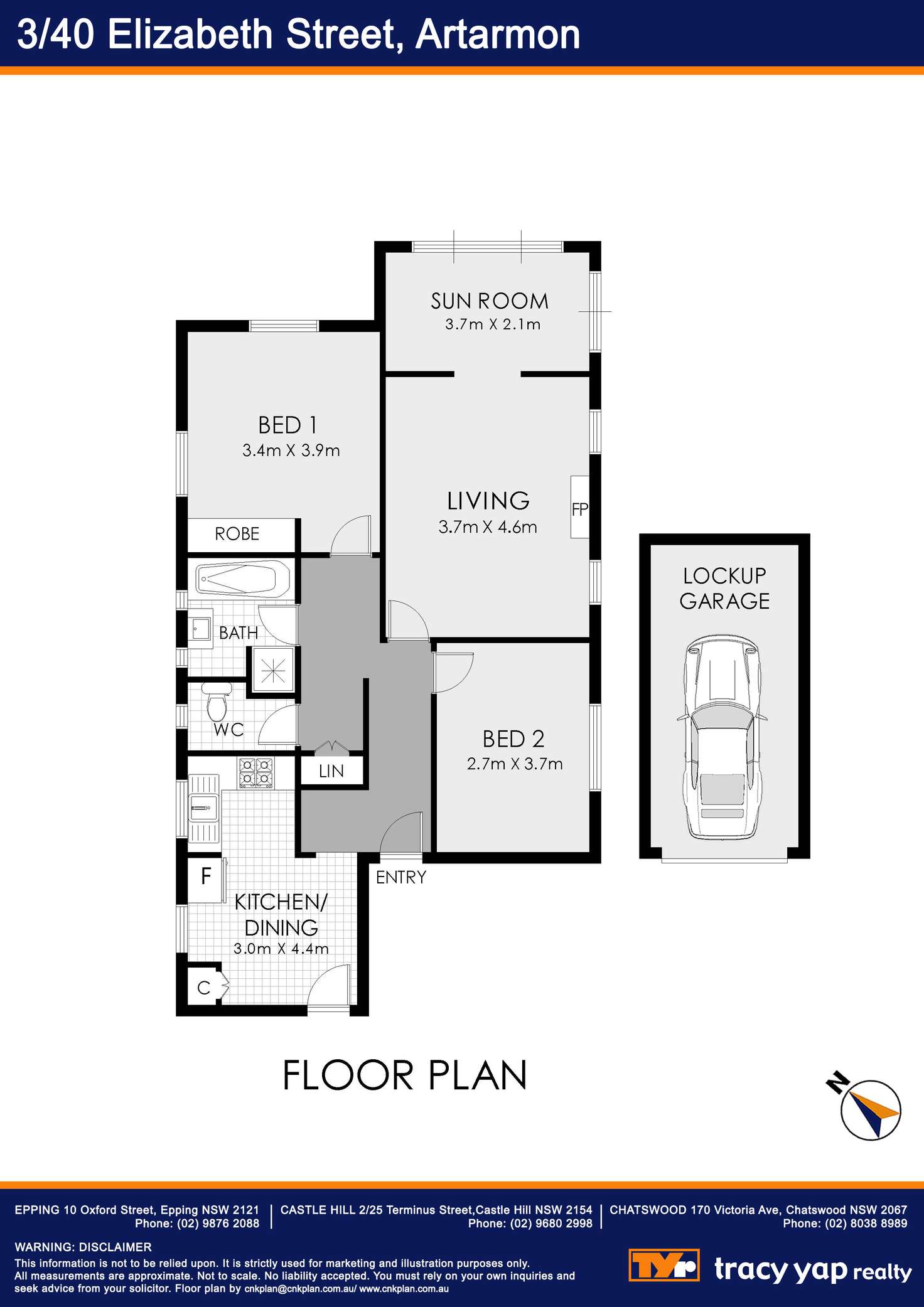 Floorplan of Homely unit listing, 3/40 Elizabeth Street, Artarmon NSW 2064