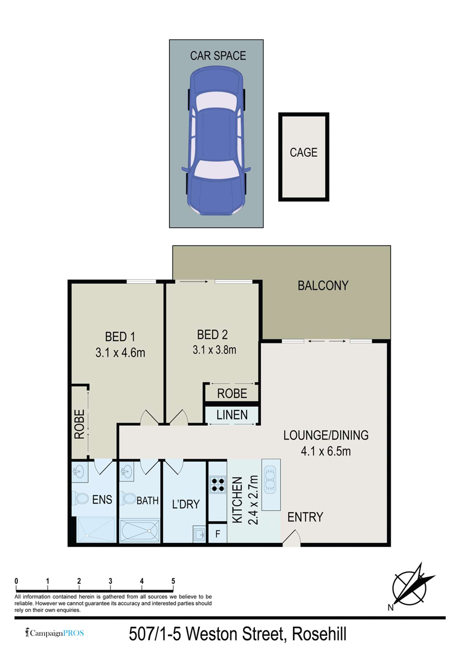 Floorplan of Homely unit listing, 507/1-5 Weston Street, Rosehill NSW 2142