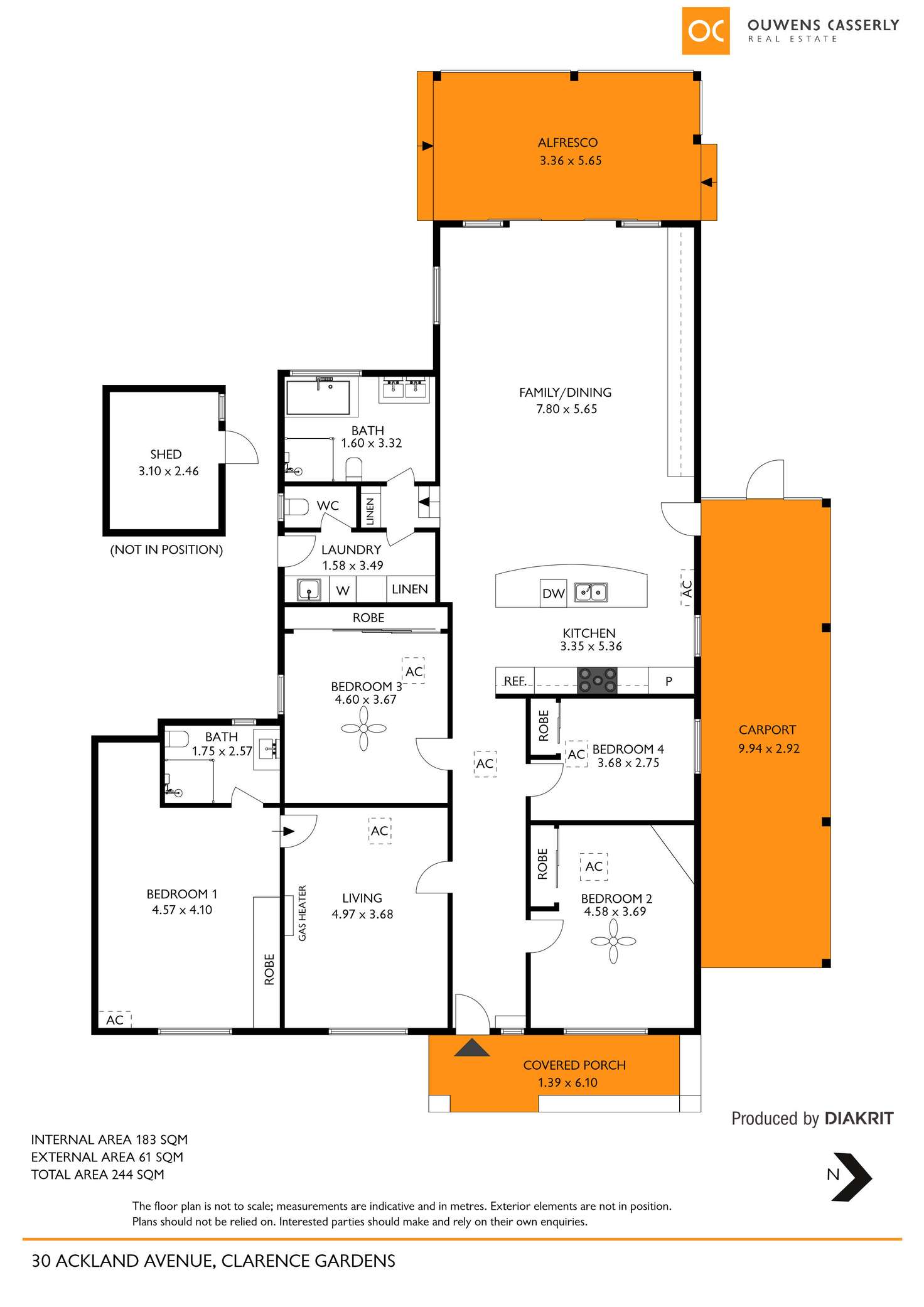 Floorplan of Homely house listing, 30 Ackland Avenue, Clarence Gardens SA 5039