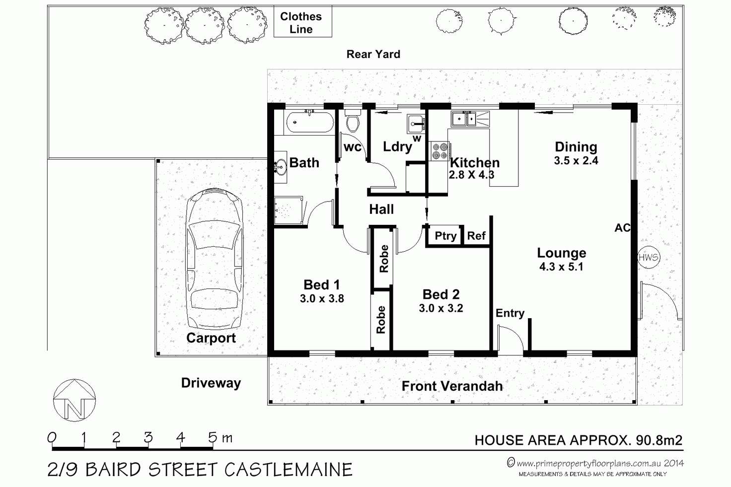 Floorplan of Homely townhouse listing, 2/9 Baird Street, Castlemaine VIC 3450