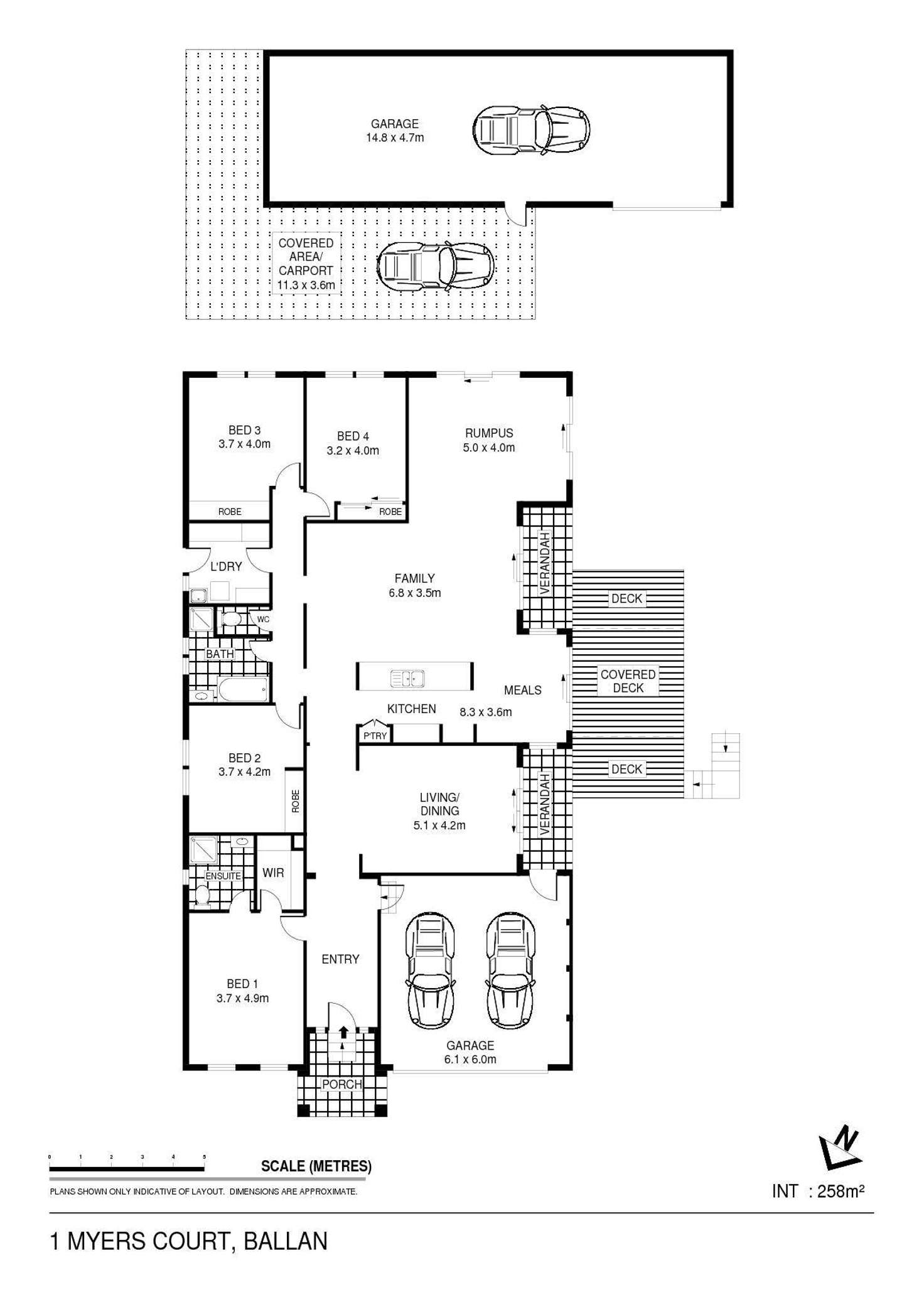 Floorplan of Homely house listing, 1 Myers Court, Ballan VIC 3342