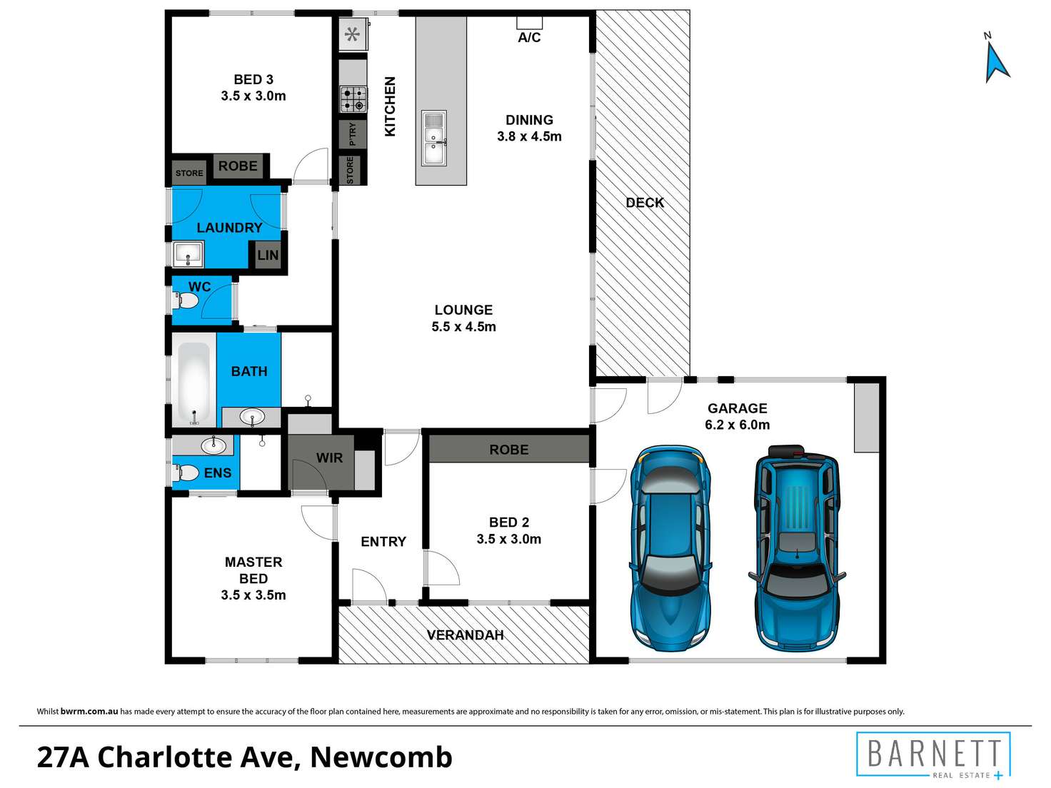 Floorplan of Homely townhouse listing, 27A Charlotte Avenue, Newcomb VIC 3219