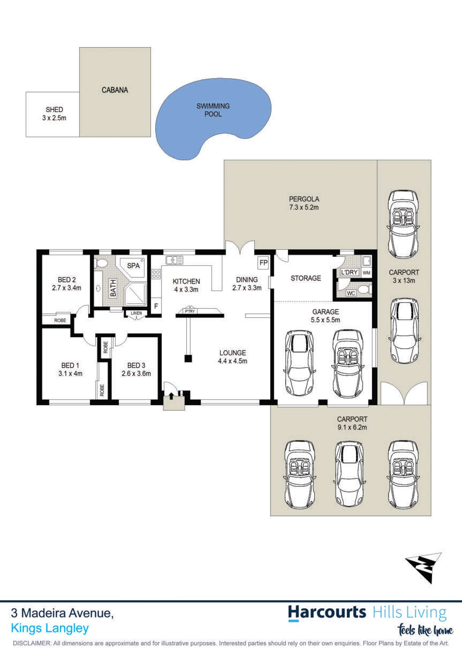 Floorplan of Homely house listing, 3 Madeira Avenue, Kings Langley NSW 2147