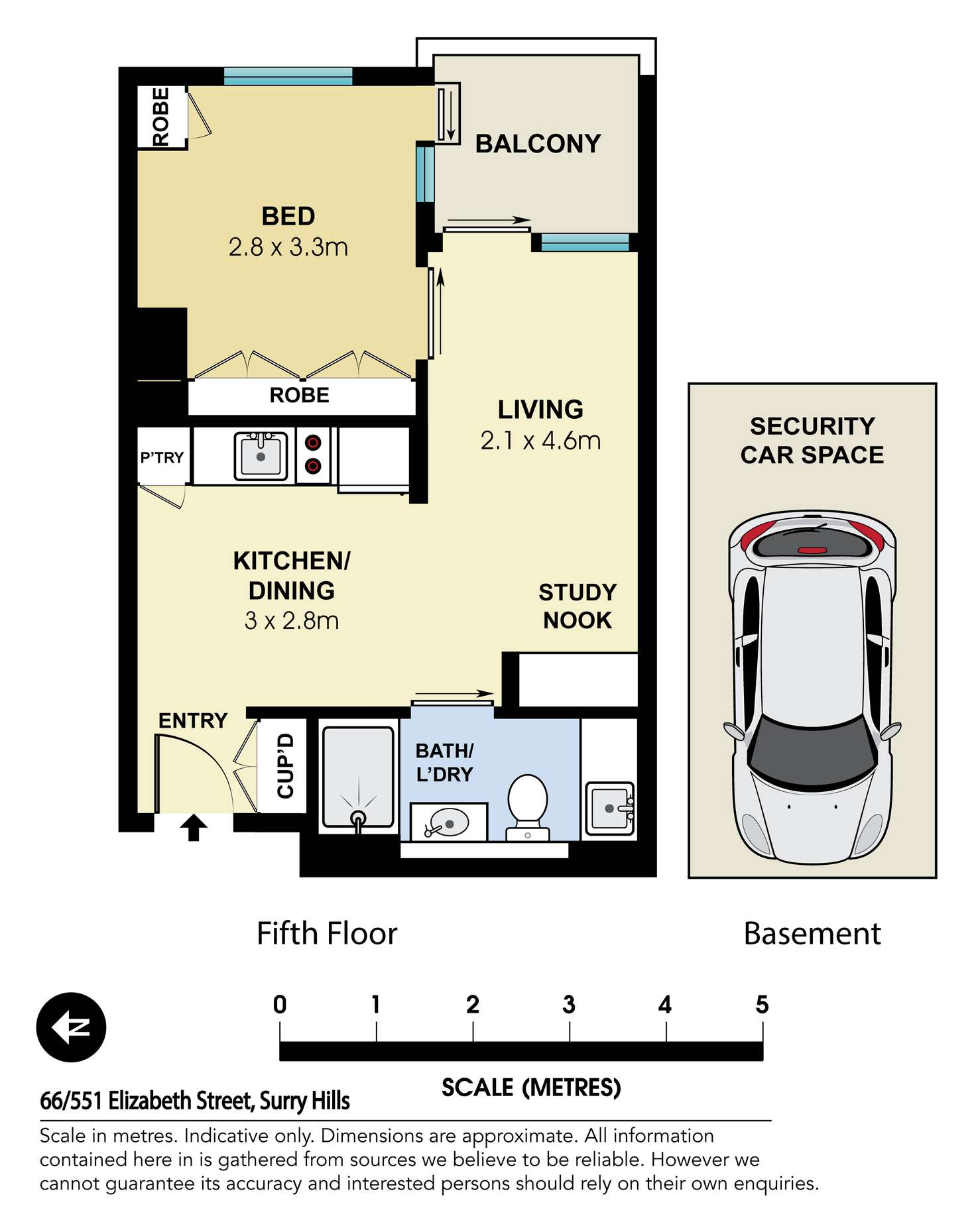 Floorplan of Homely apartment listing, 66/551 Elizabeth Street, Surry Hills NSW 2010