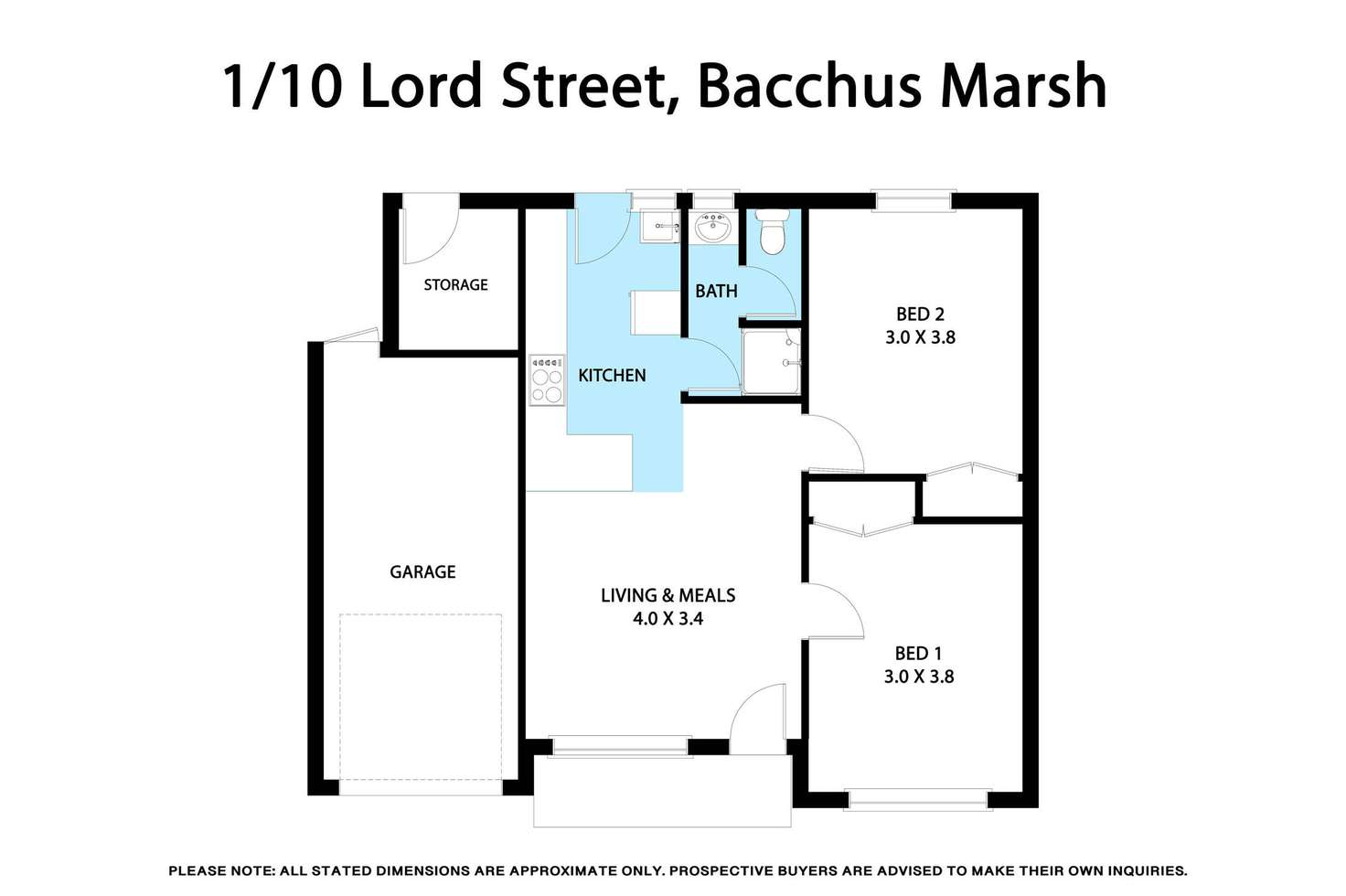 Floorplan of Homely unit listing, 1/10 Lord Street, Bacchus Marsh VIC 3340