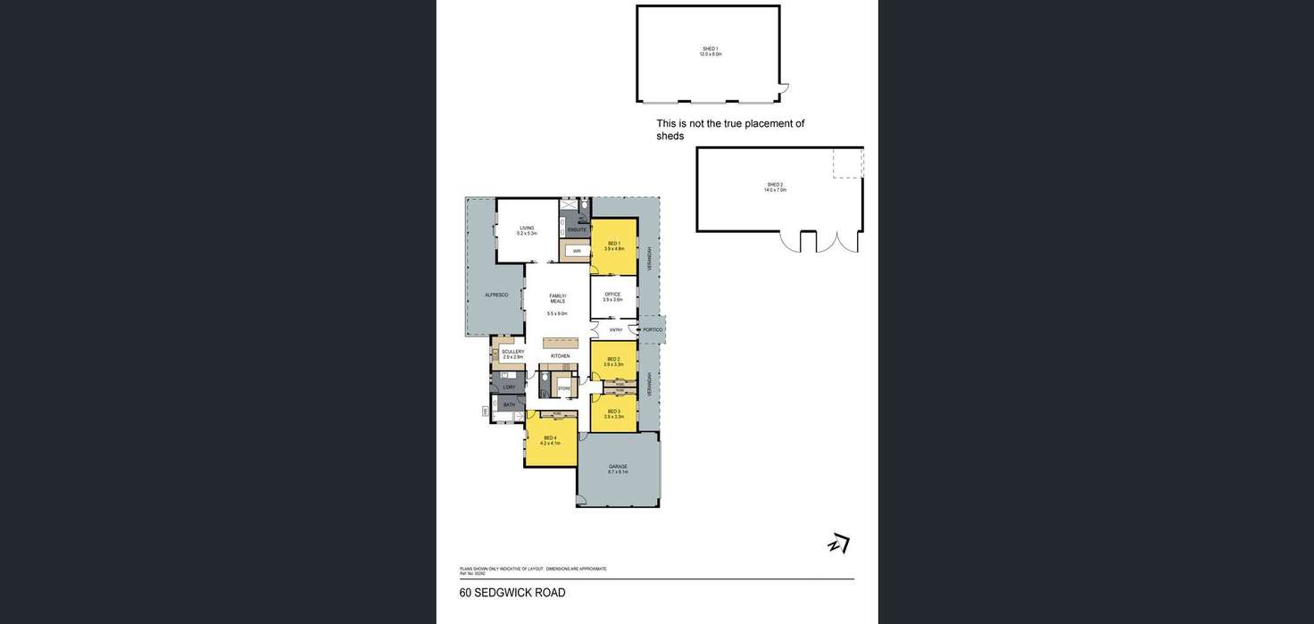 Floorplan of Homely house listing, 60 Sedgwick Road, Mandurang VIC 3551