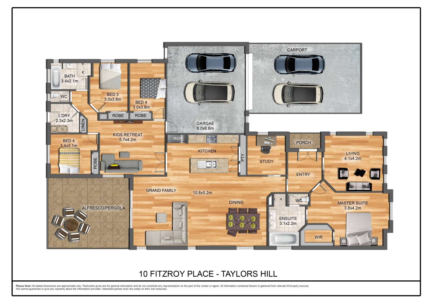 Floorplan of Homely house listing, 10 Fitzroy Place, Taylors Hill VIC 3037