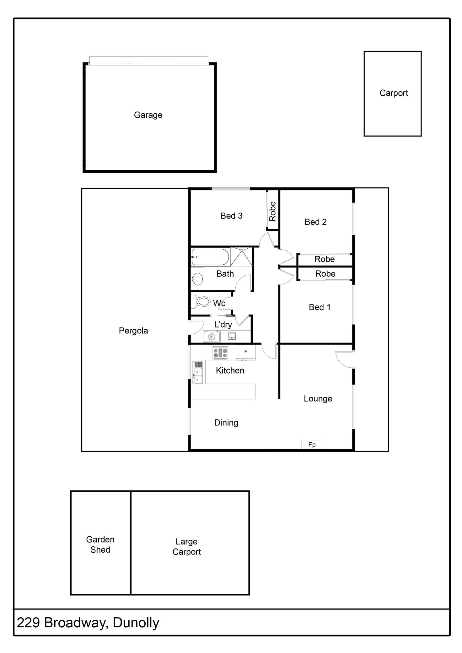 Floorplan of Homely house listing, 229 Broadway, Dunolly VIC 3472