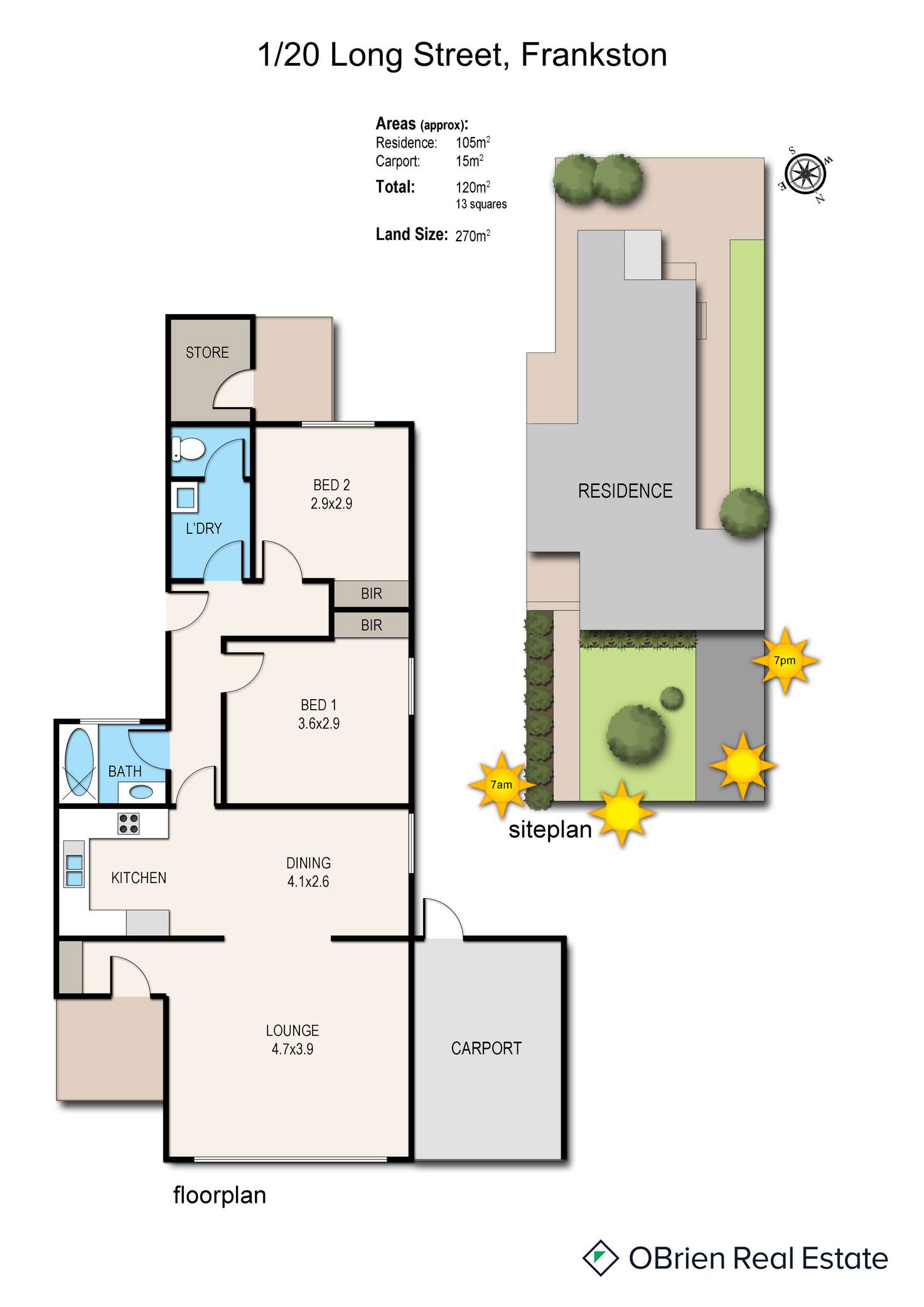 Floorplan of Homely unit listing, 1/20 Long Street, Frankston VIC 3199