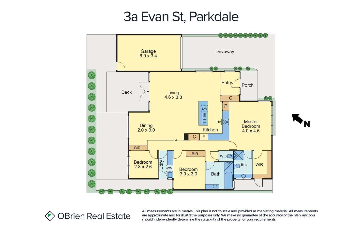 Floorplan of Homely townhouse listing, 3a Evan Street, Parkdale VIC 3195