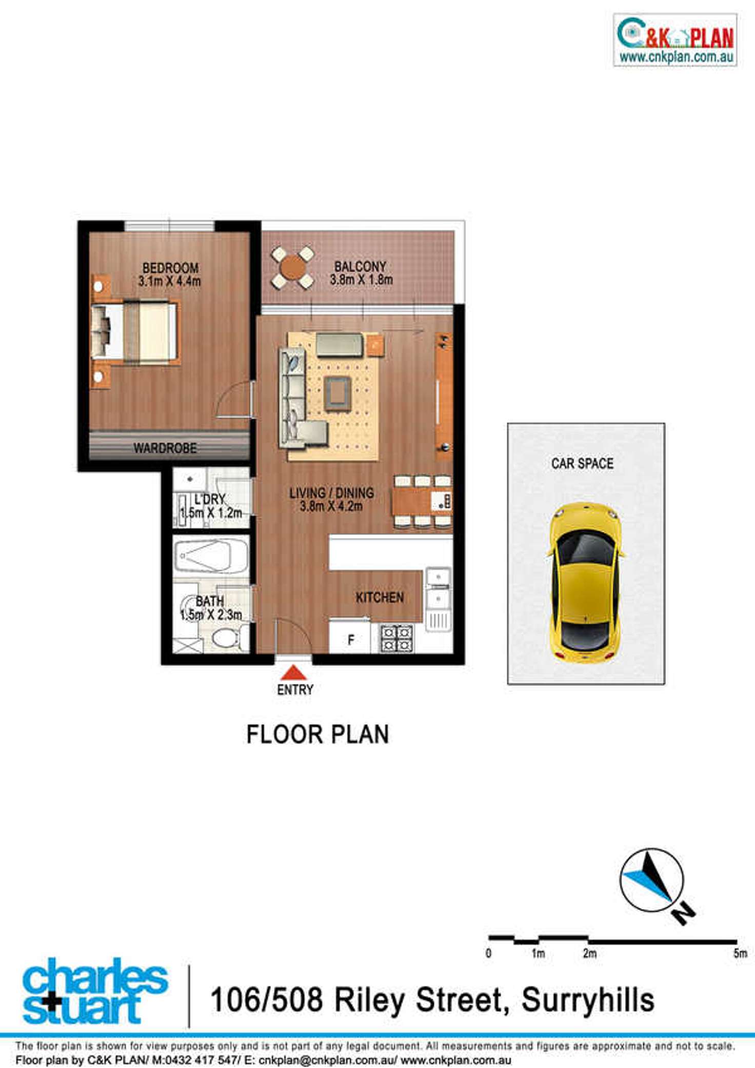 Floorplan of Homely apartment listing, 106/508 Riley Street, Surry Hills NSW 2010