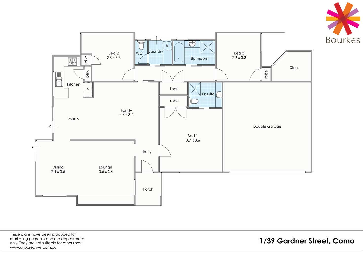 Floorplan of Homely villa listing, 1/39 Gardner Street, Como WA 6152