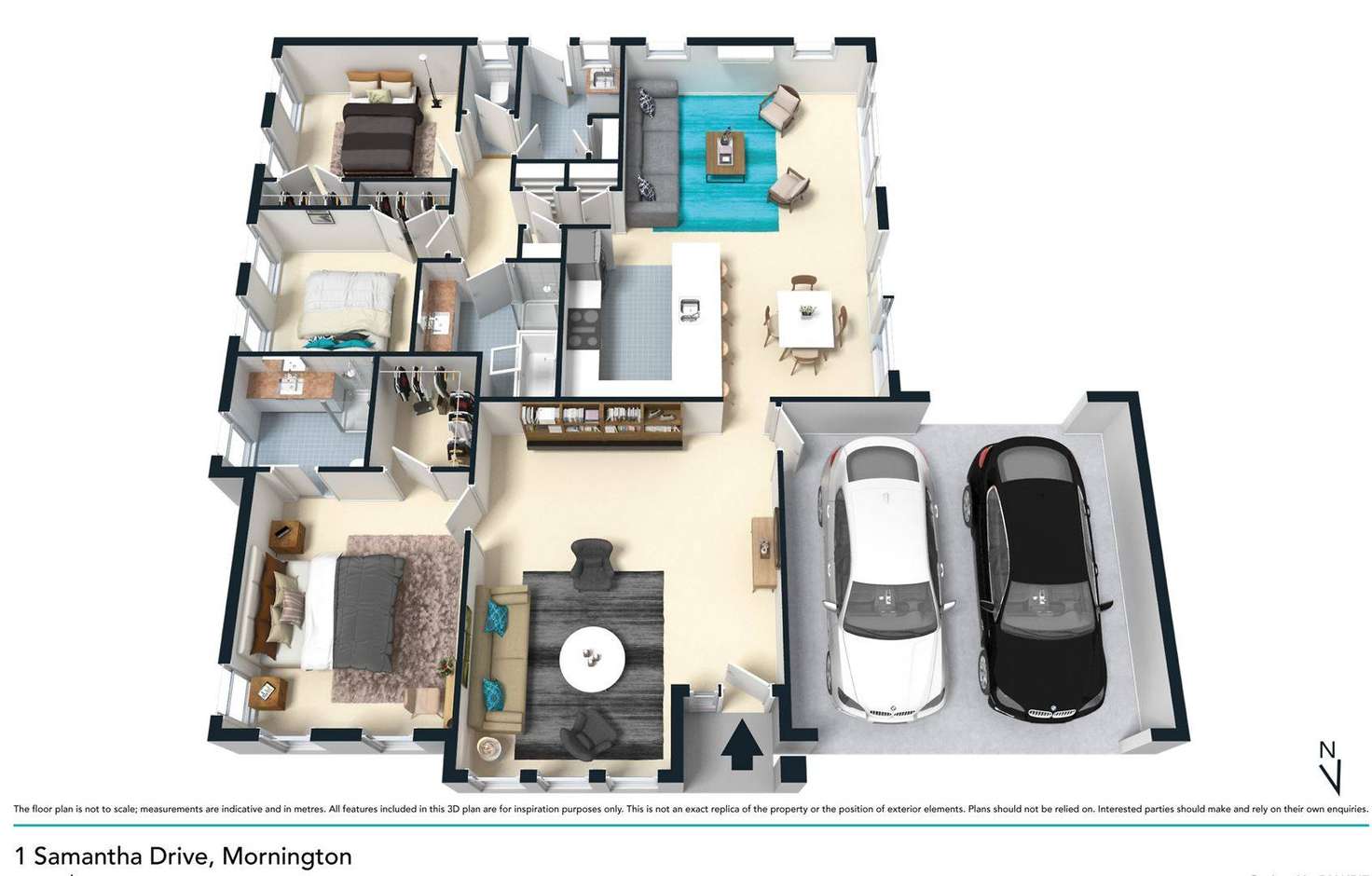 Floorplan of Homely house listing, 1 Samantha Drive, Mornington VIC 3931