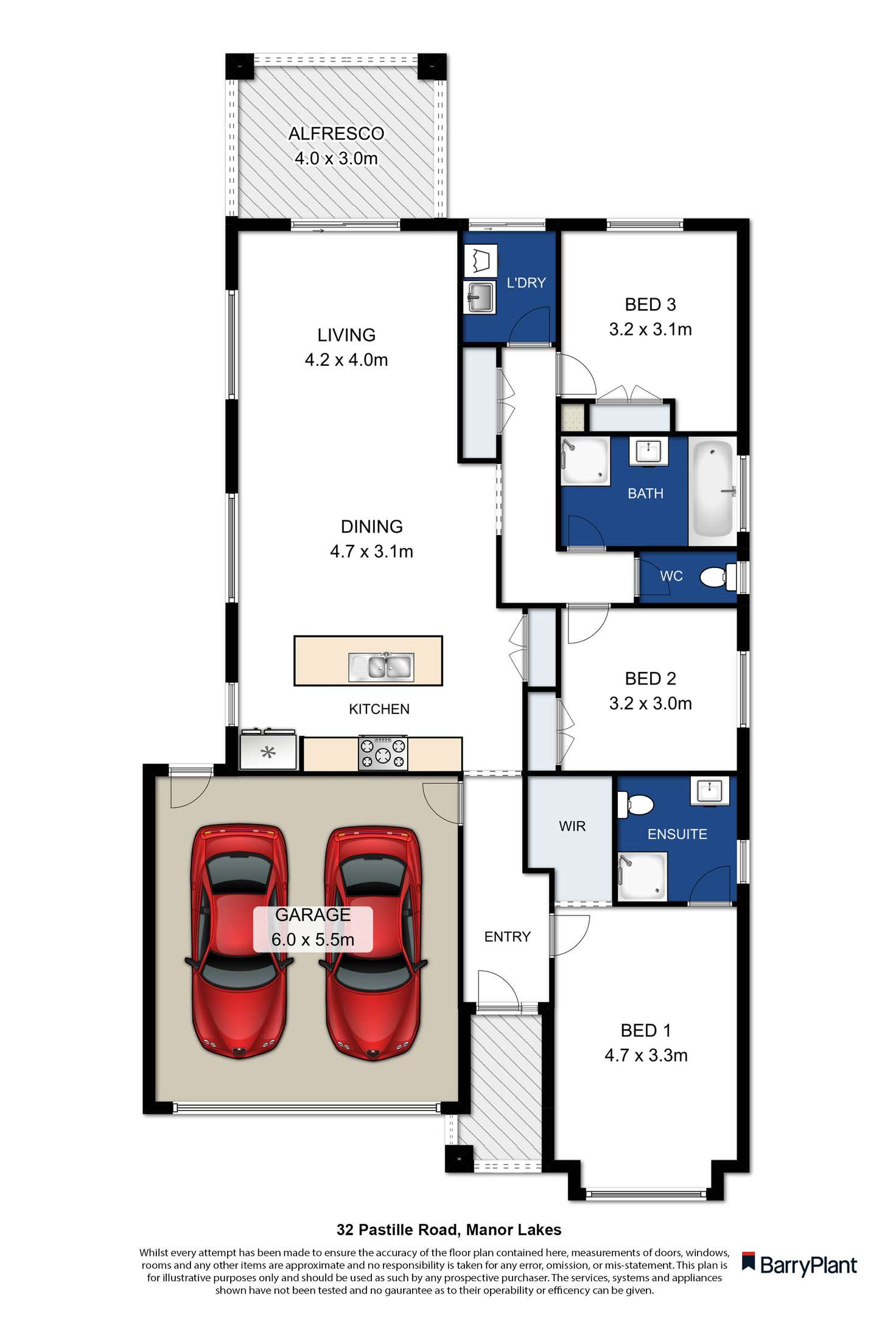 Floorplan of Homely house listing, 32 Pastille Road, Manor Lakes VIC 3024