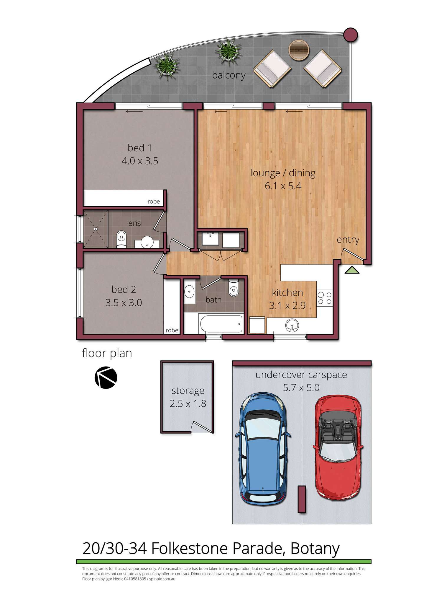 Floorplan of Homely apartment listing, 20/30-34 Folkestone Parade, Botany NSW 2019