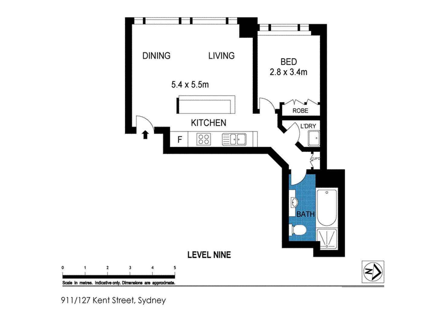 Floorplan of Homely apartment listing, 127 Kent Street, Sydney NSW 2000