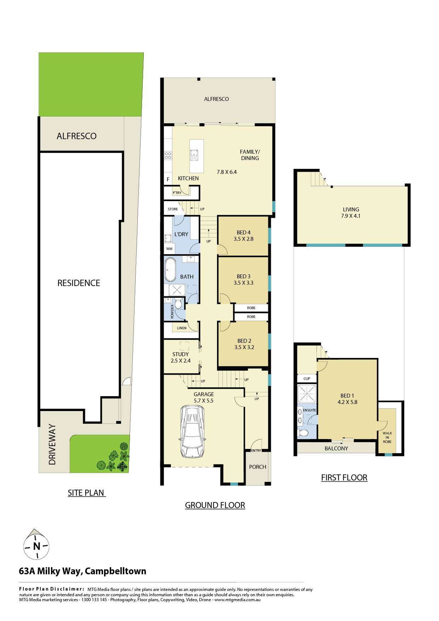 Floorplan of Homely semiDetached listing, 63B Milky Way, Campbelltown NSW 2560