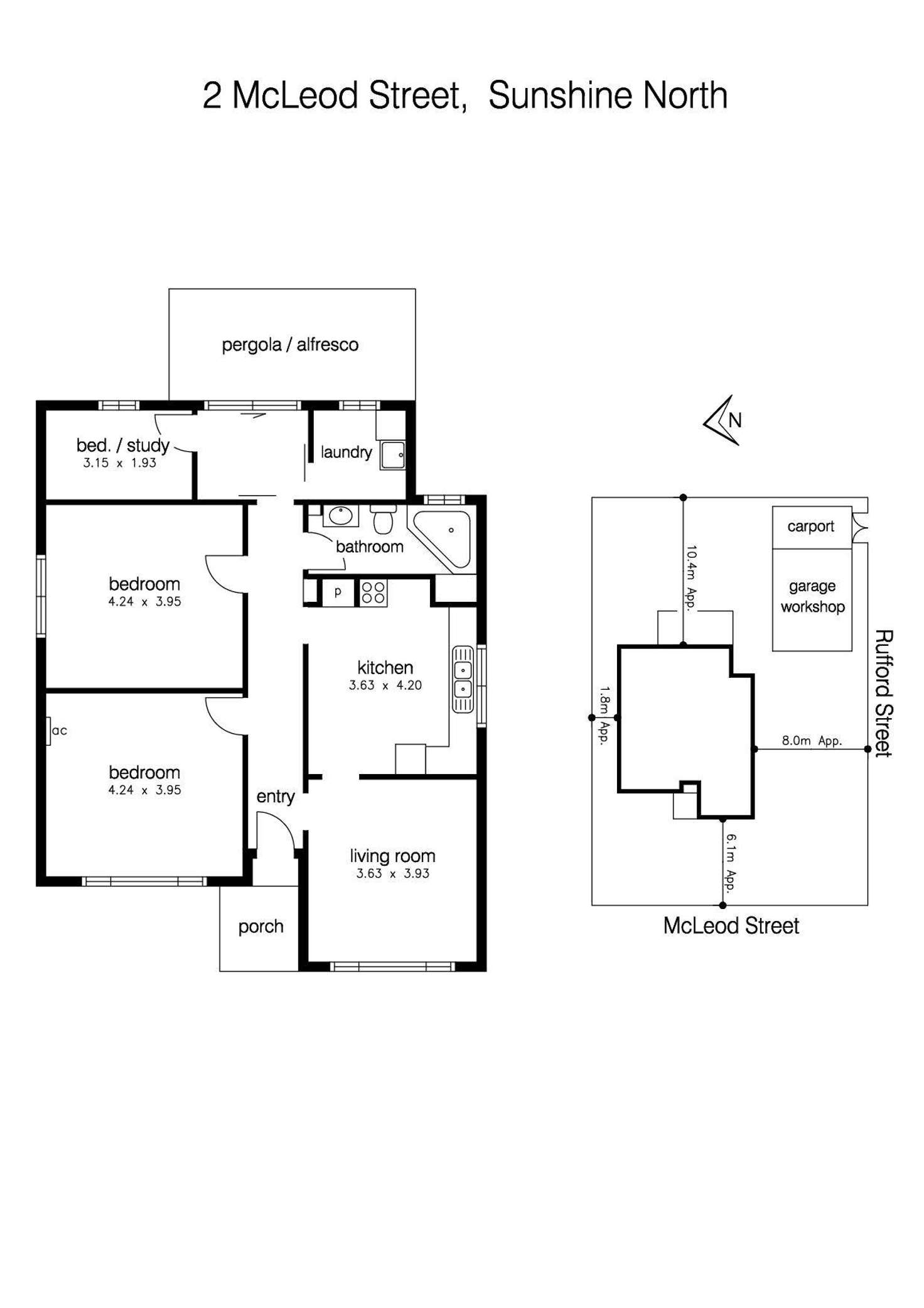 Floorplan of Homely house listing, 2 McLeod Street, Sunshine North VIC 3020