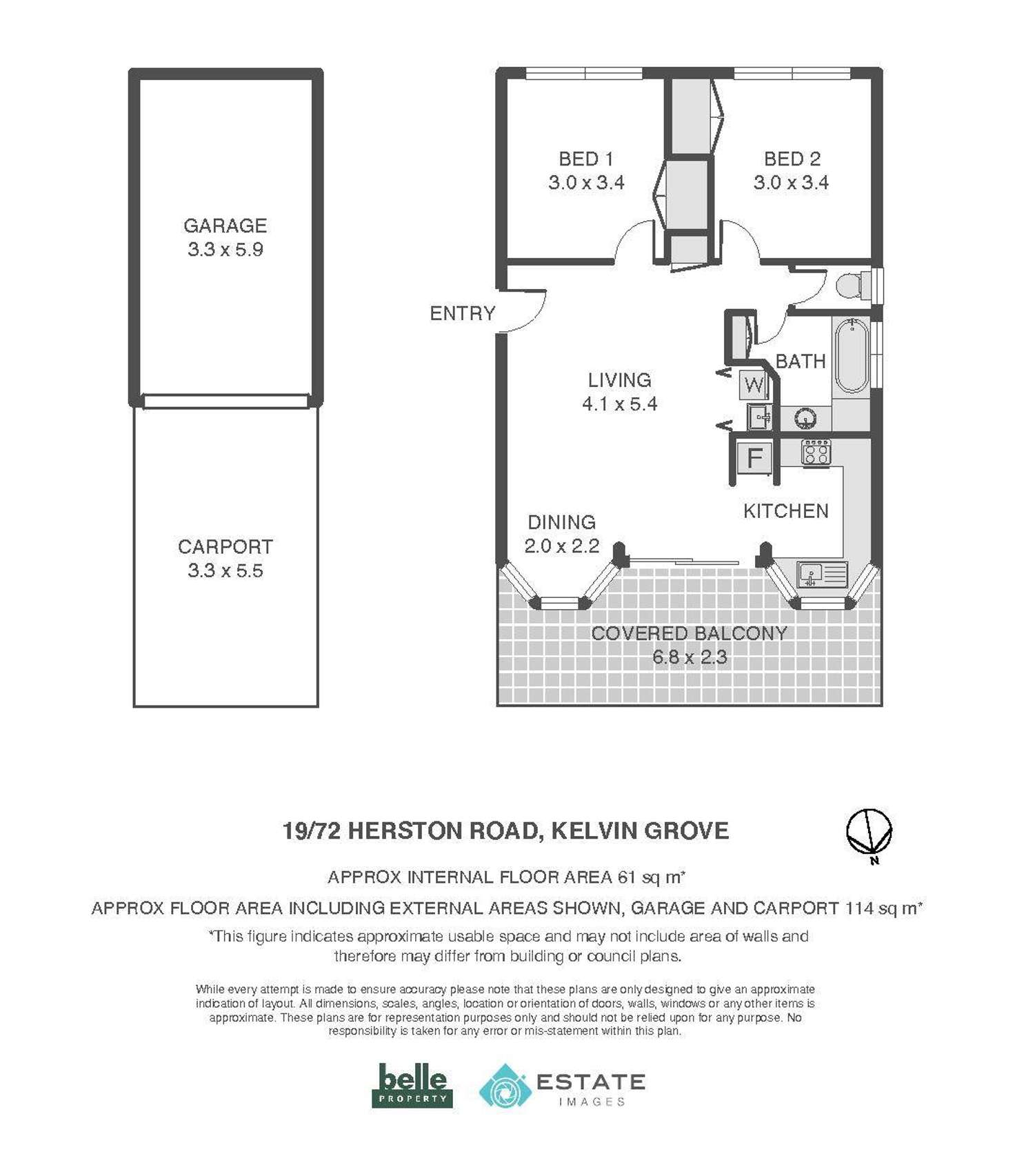 Floorplan of Homely unit listing, 19/72 Herston Road, Kelvin Grove QLD 4059