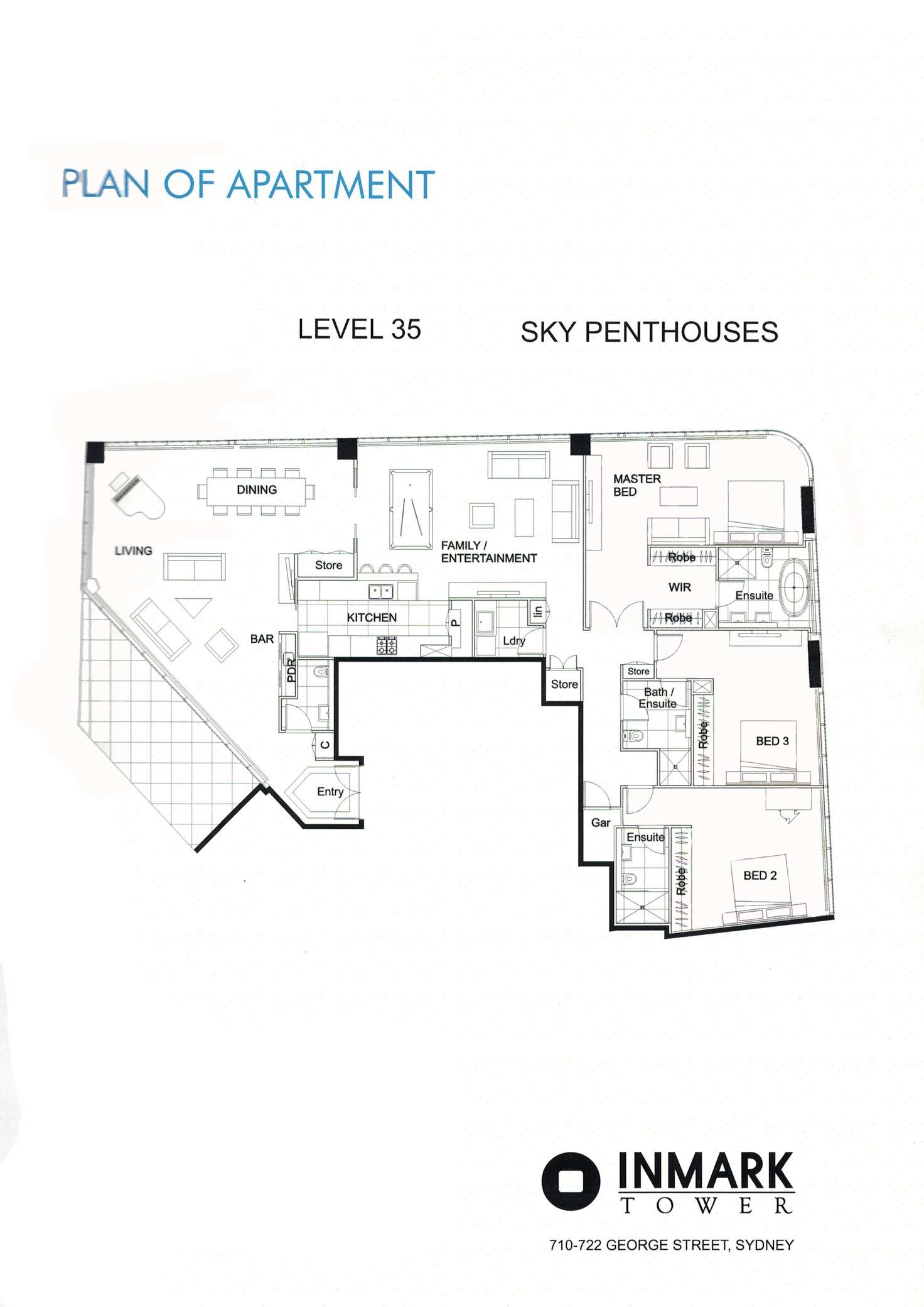 Floorplan of Homely apartment listing, 3501/718 George Street, Sydney NSW 2000