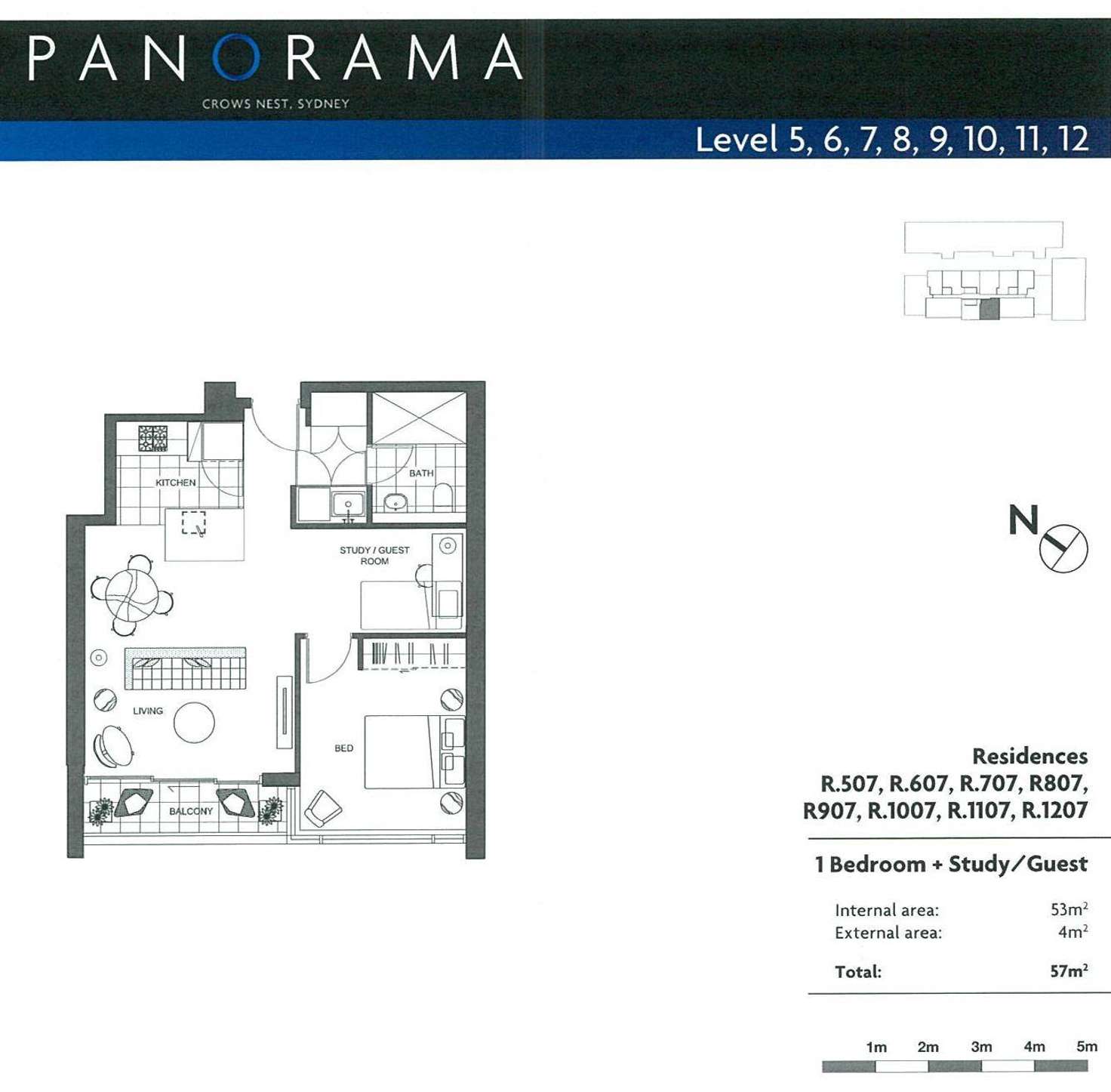 Floorplan of Homely apartment listing, Level 9/R907/200-220 Pacific Highway, Crows Nest NSW 2065