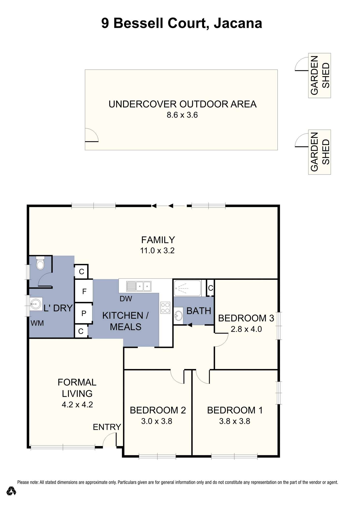 Floorplan of Homely house listing, 9 Bessell Court, Jacana VIC 3047