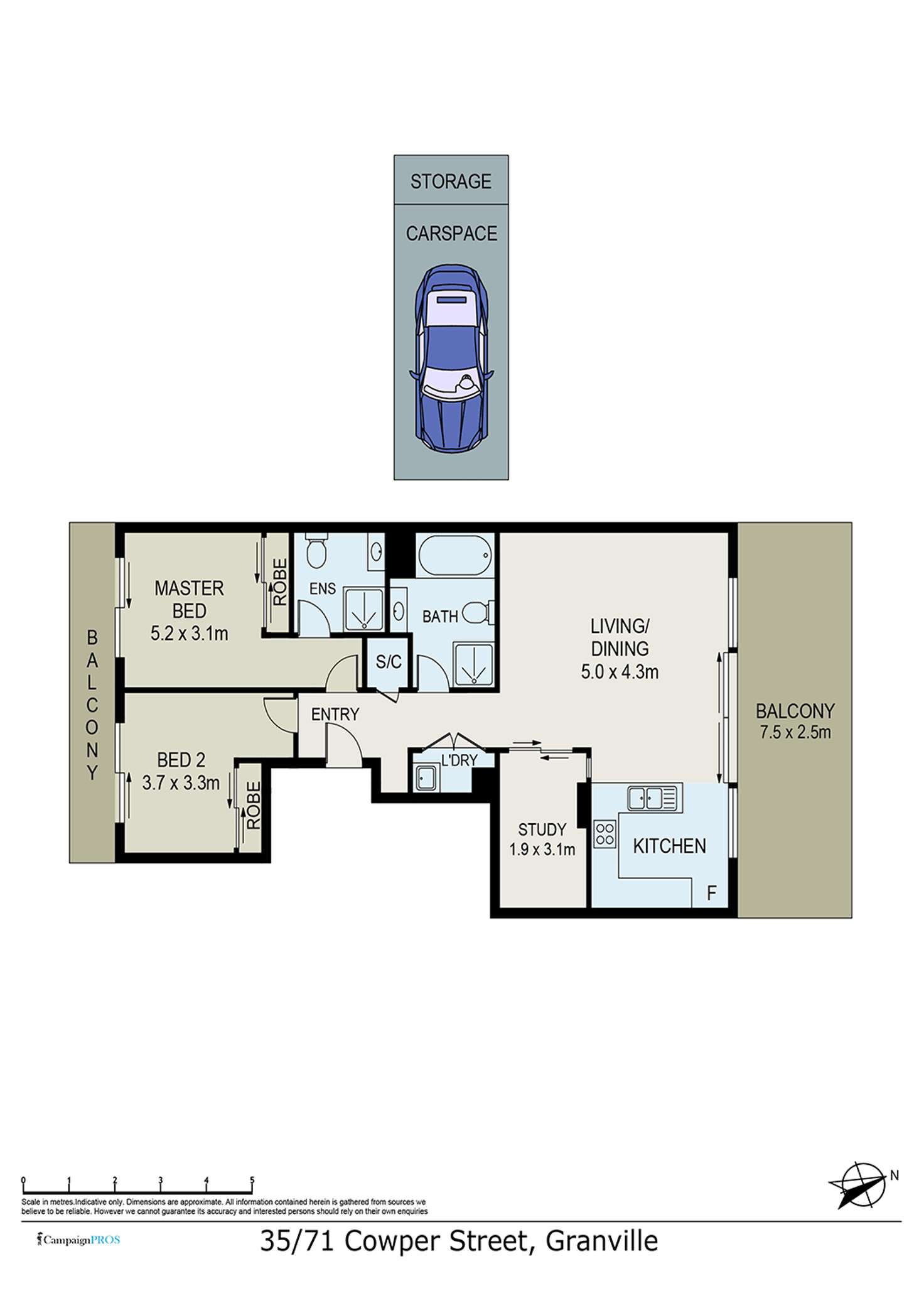 Floorplan of Homely unit listing, 35/65-71 Cowper Street, Granville NSW 2142