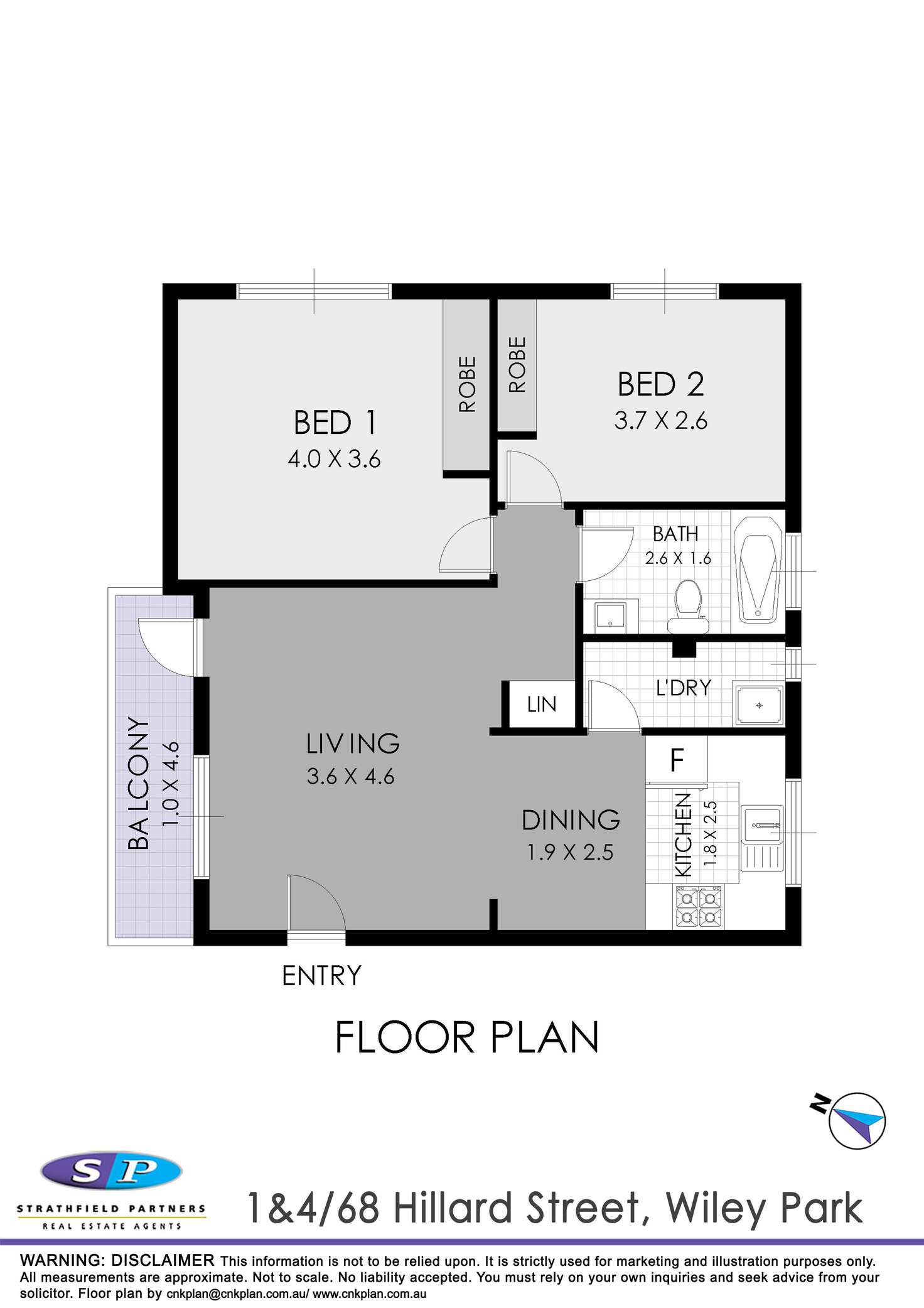 Floorplan of Homely apartment listing, 4/68 Hillard Street, Wiley Park NSW 2195
