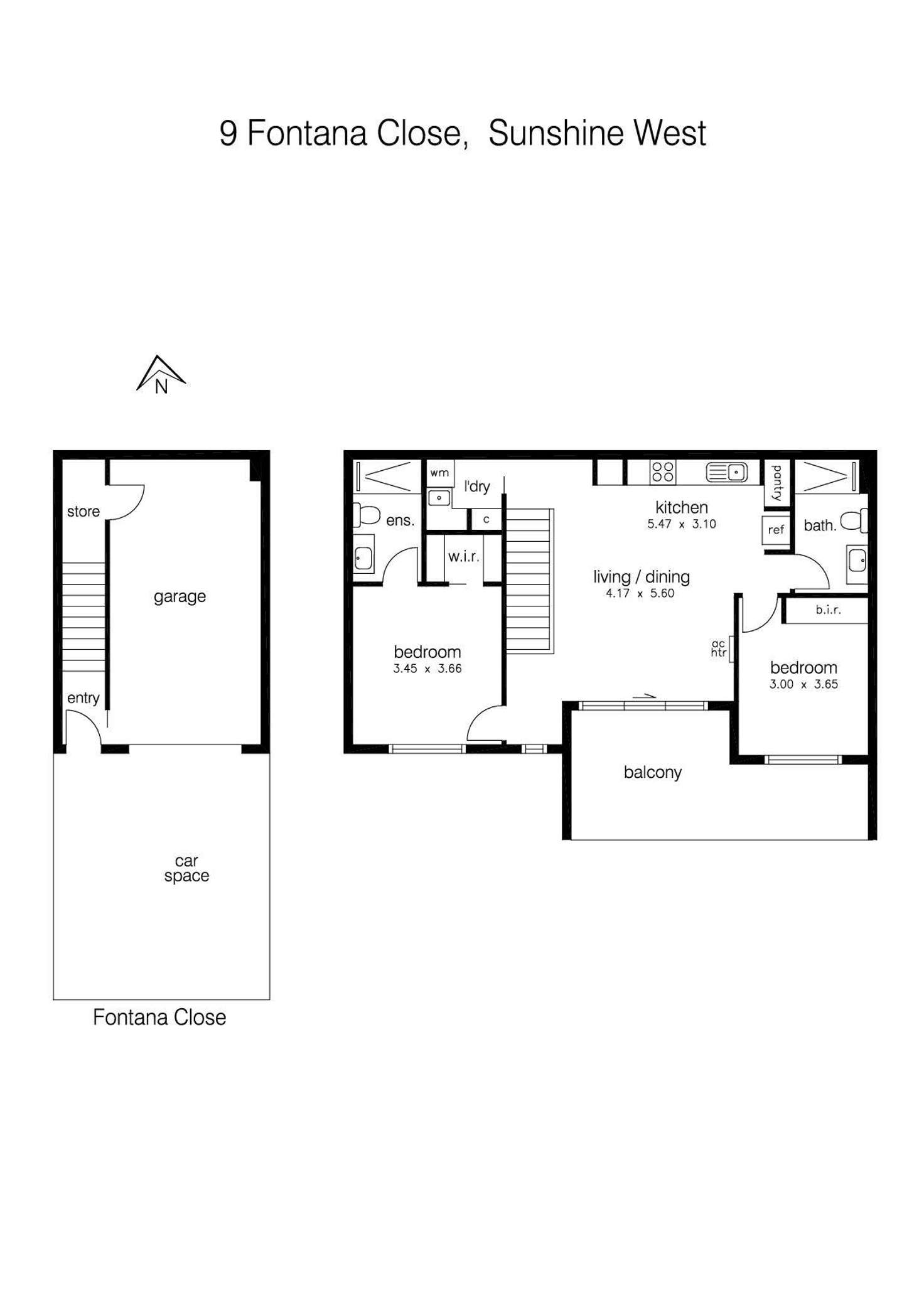 Floorplan of Homely townhouse listing, 9 Fontana Close, Sunshine West VIC 3020
