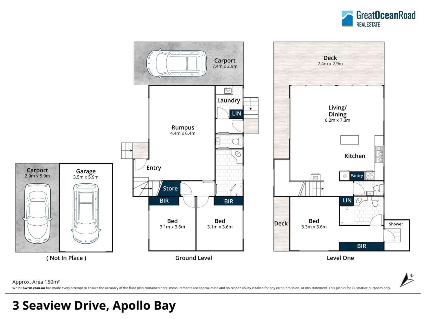 Floorplan of Homely house listing, 3 Seaview Drive, Apollo Bay VIC 3233