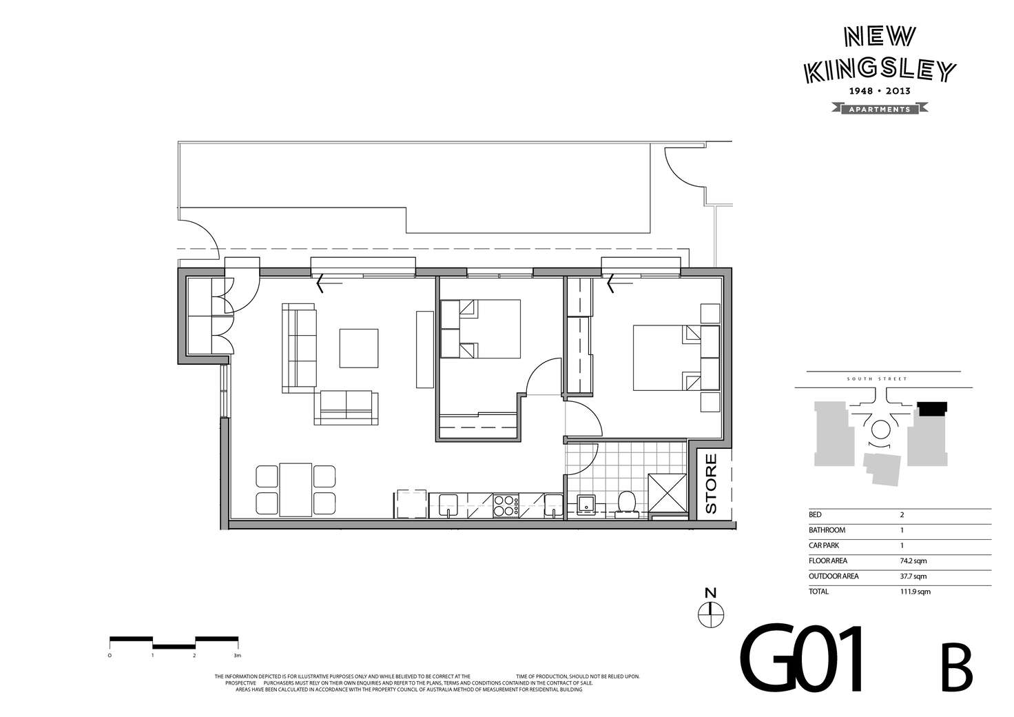 Floorplan of Homely apartment listing, 1B/19 South Street, Hadfield VIC 3046