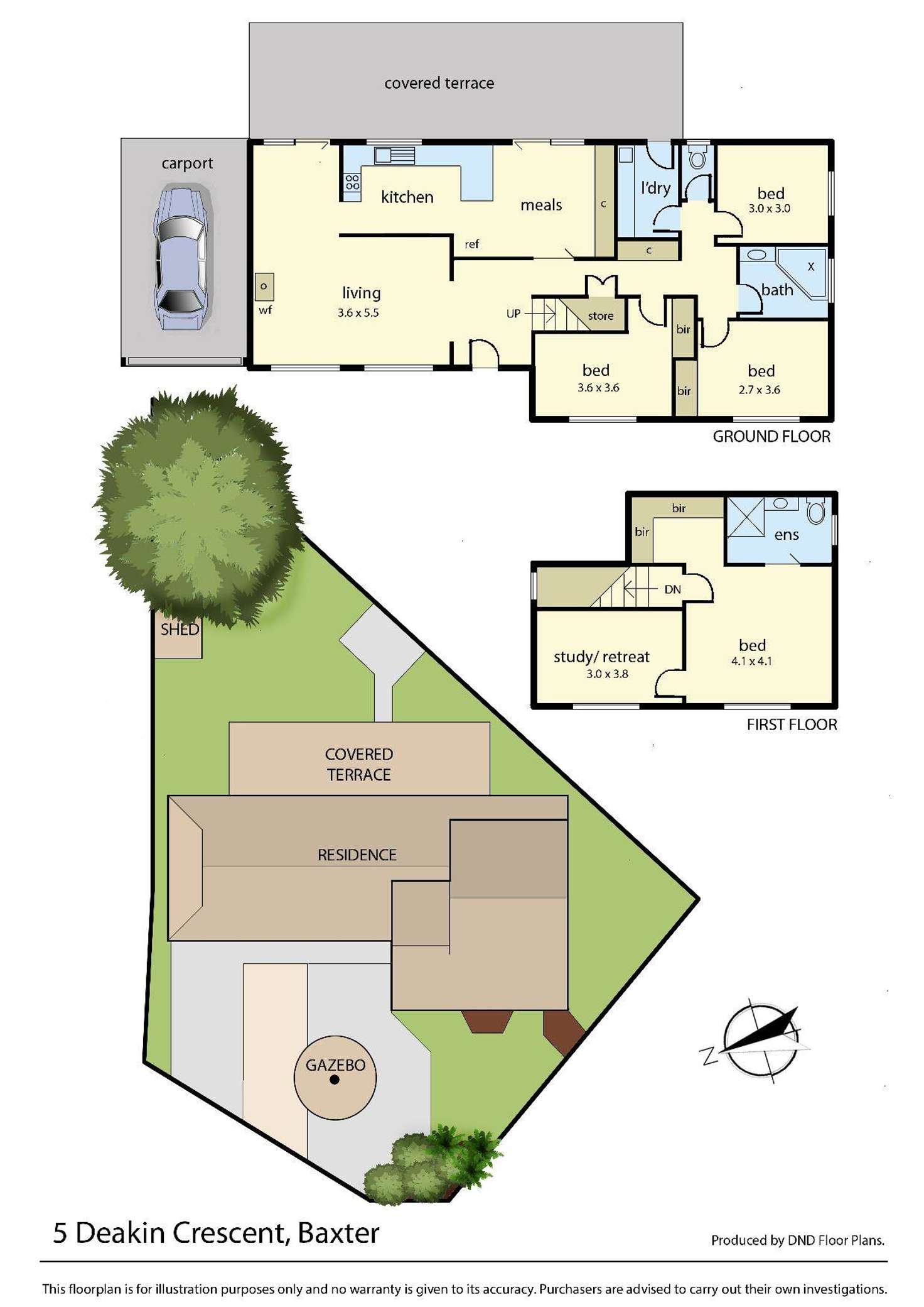 Floorplan of Homely house listing, 5 Deakin Crescent, Baxter VIC 3911