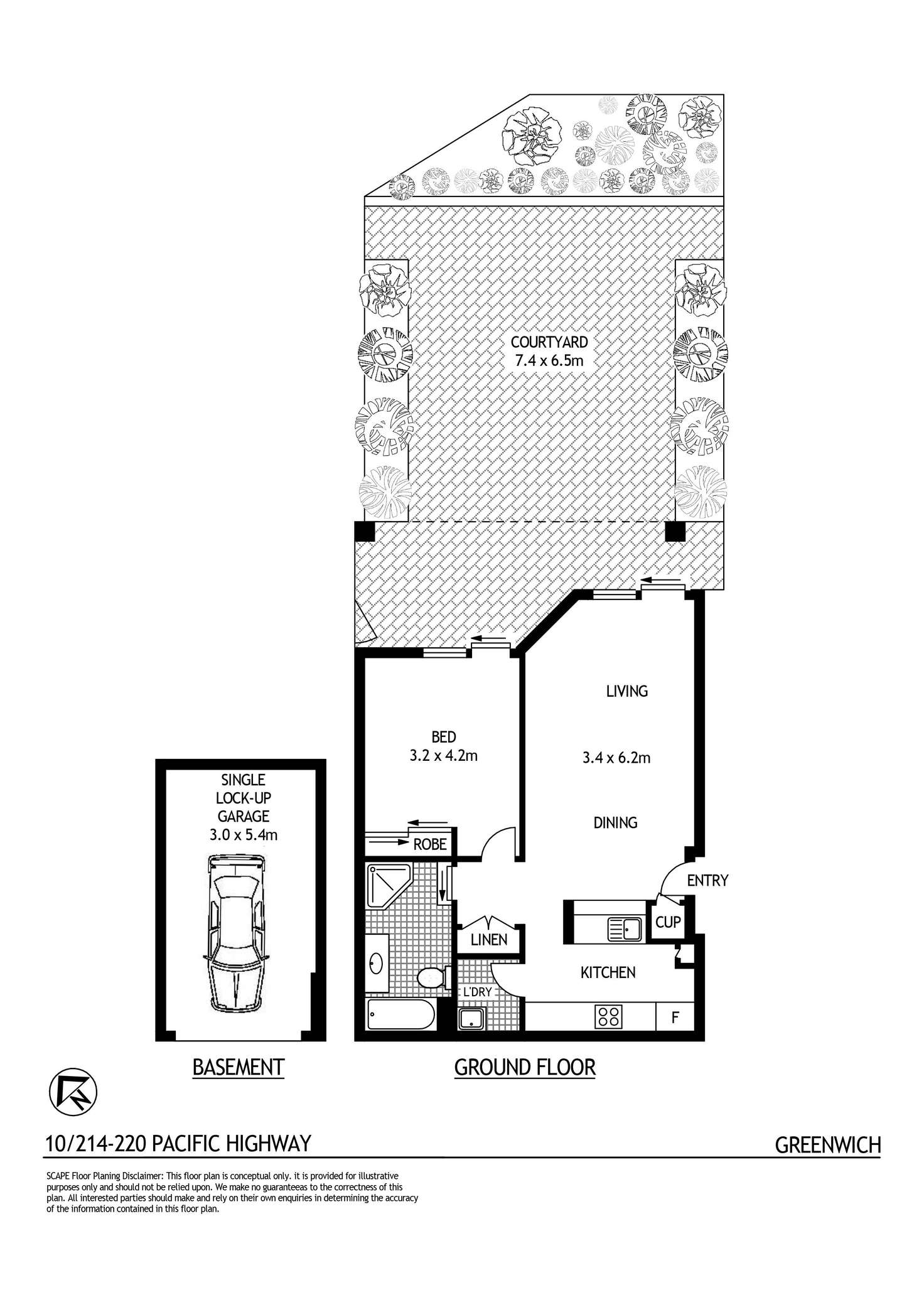 Floorplan of Homely unit listing, 10/214 Pacific Highway, Greenwich NSW 2065