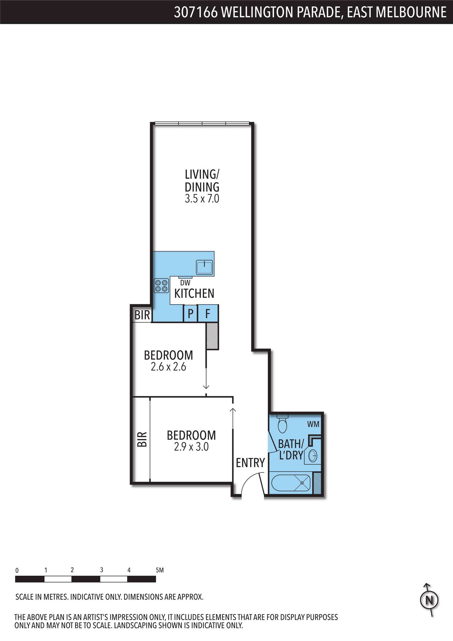 Floorplan of Homely apartment listing, 307/166 Wellington Parade, East Melbourne VIC 3002