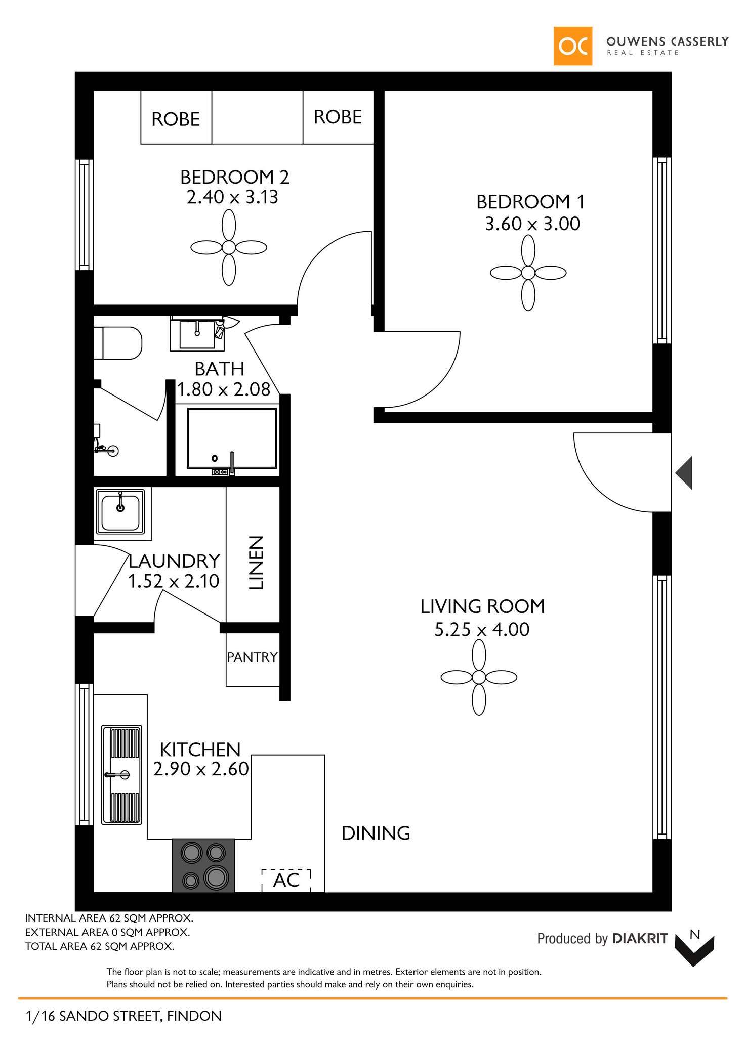 Floorplan of Homely unit listing, 1/16 Sando Street, Findon SA 5023