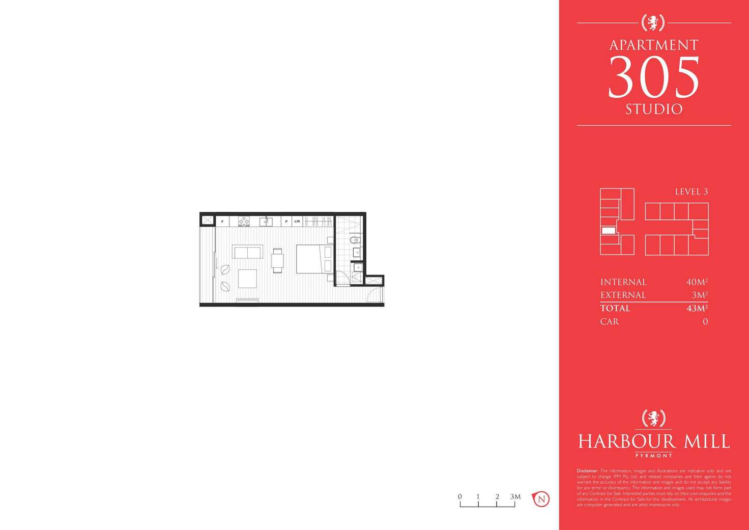 Floorplan of Homely studio listing, 305/280 Jones Street, Pyrmont NSW 2009