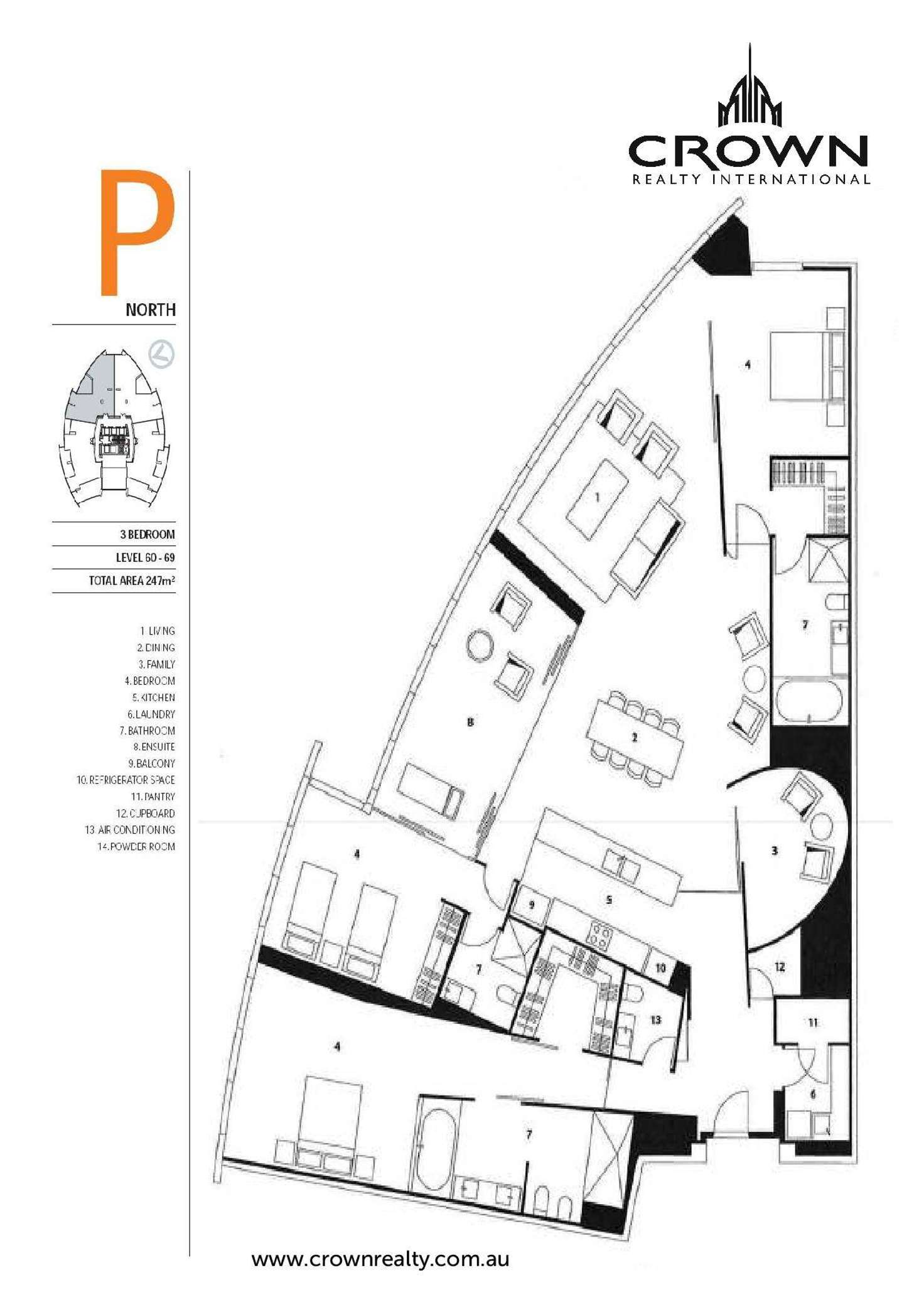 Floorplan of Homely apartment listing, Level 68/6802/9 'Q1' Hamilton Avenue, Surfers Paradise QLD 4217