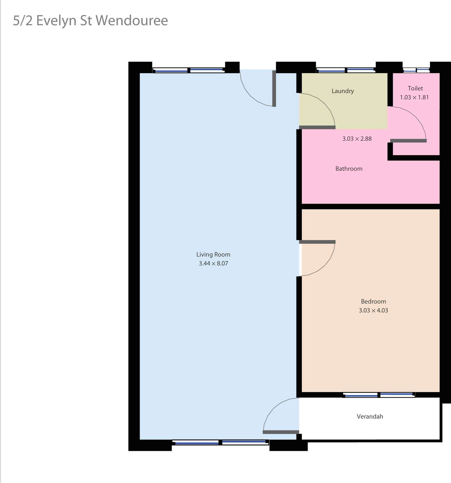 Floorplan of Homely unit listing, 5/2 Evelyn Street, Wendouree VIC 3355