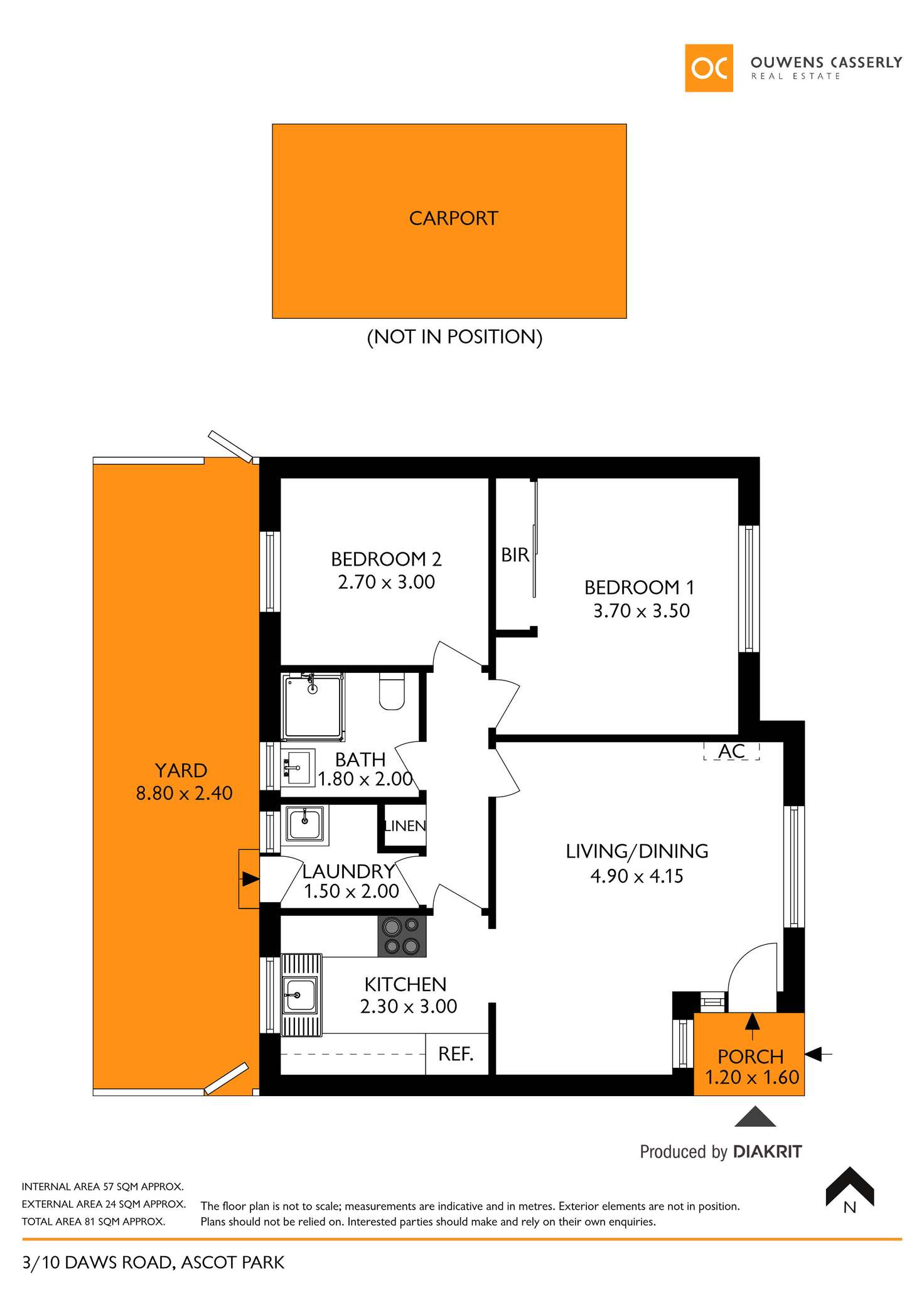 Floorplan of Homely unit listing, 3/10 Daws Road, Ascot Park SA 5043